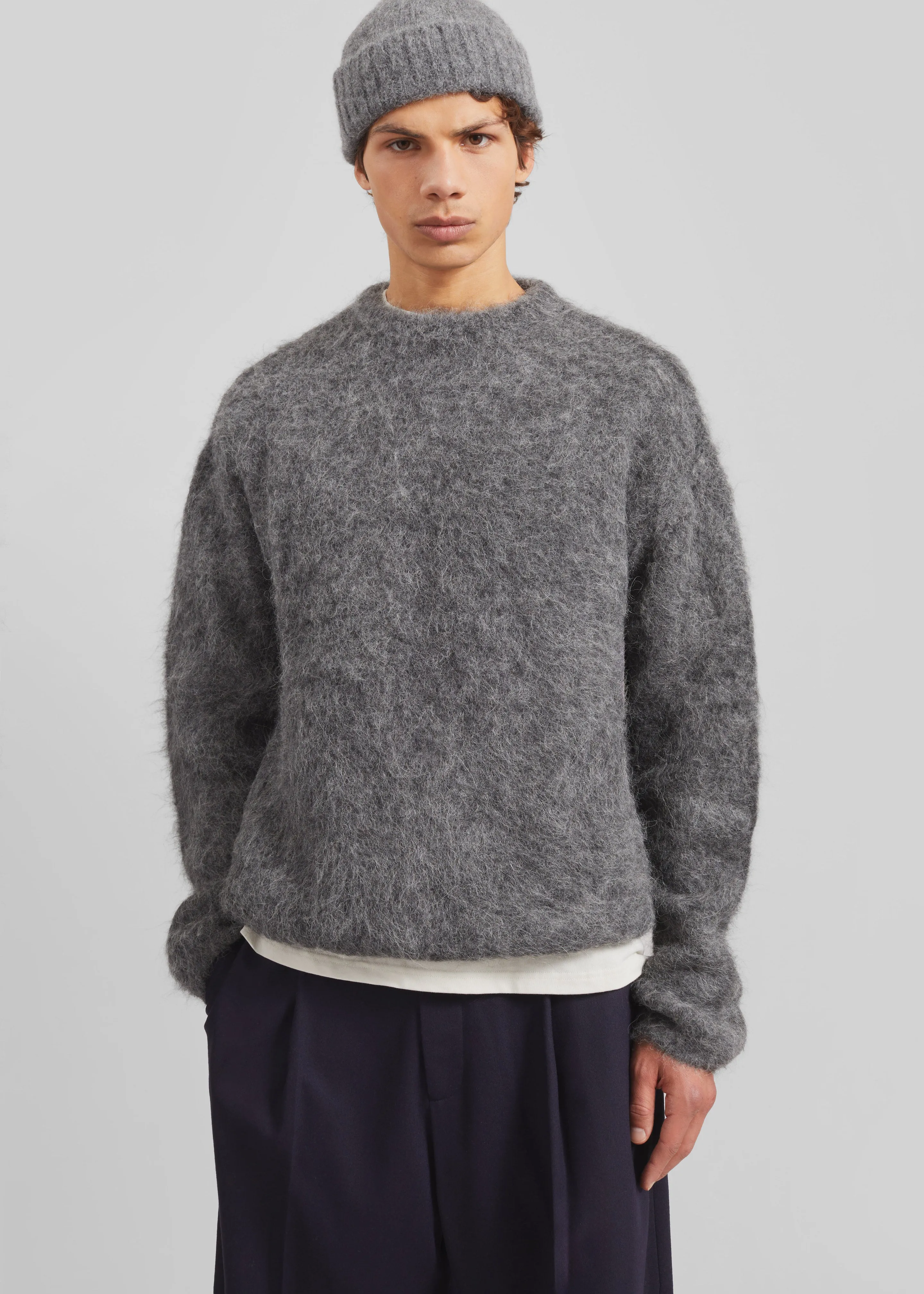 Willy Alpaca Knit Sweater - Grey sold by Frankie Shop product image thumbnail 4