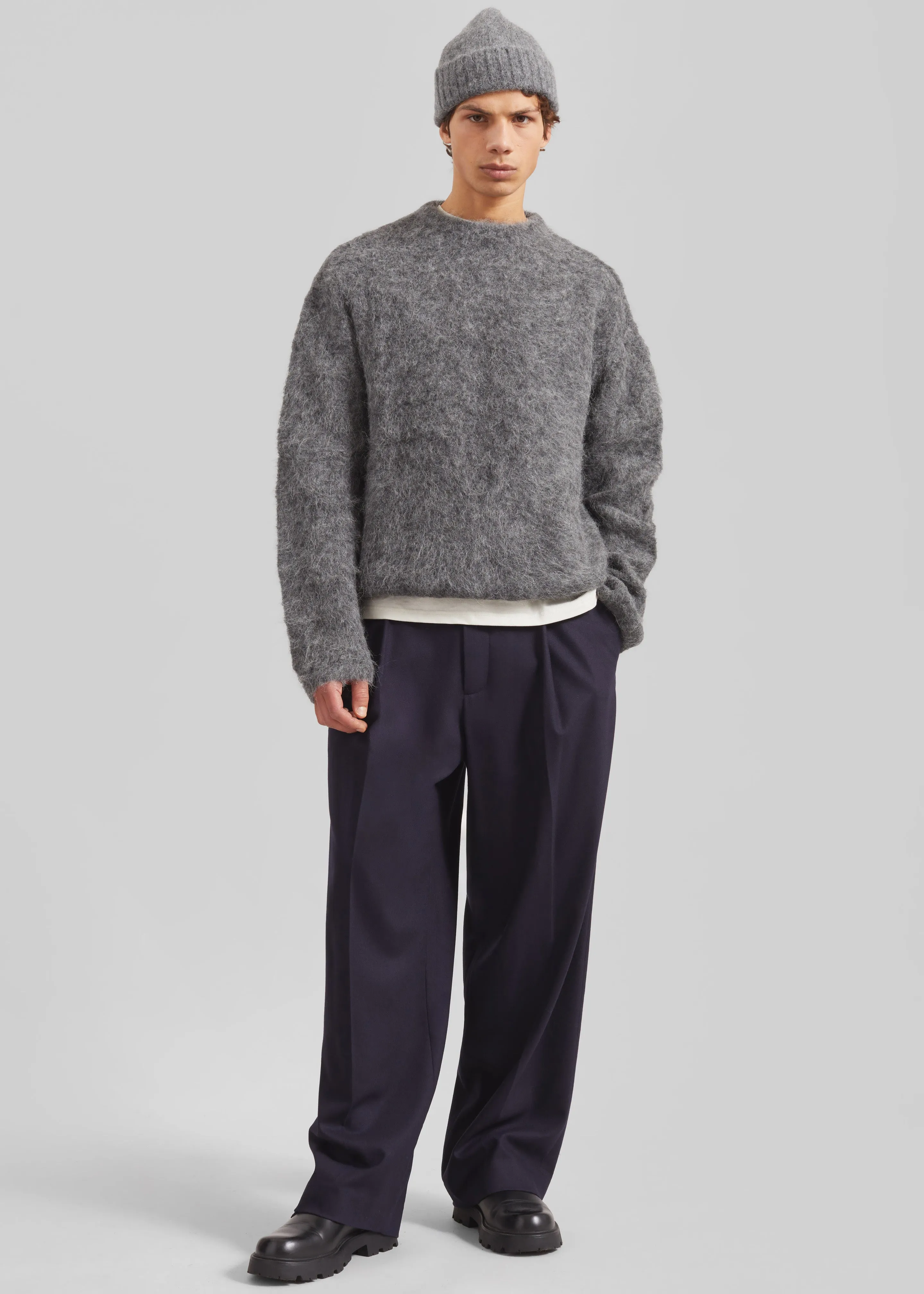 Willy Alpaca Knit Sweater - Grey sold by Frankie Shop product image thumbnail 3