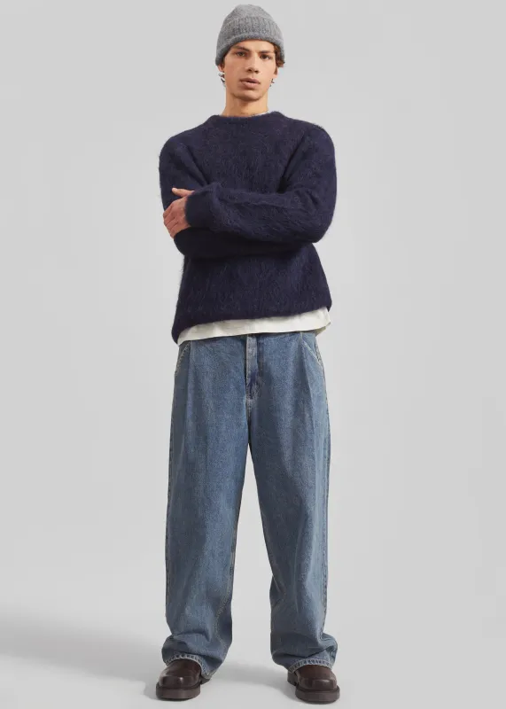 Willy Alpaca Knit Sweater - Navy sold by Frankie Shop