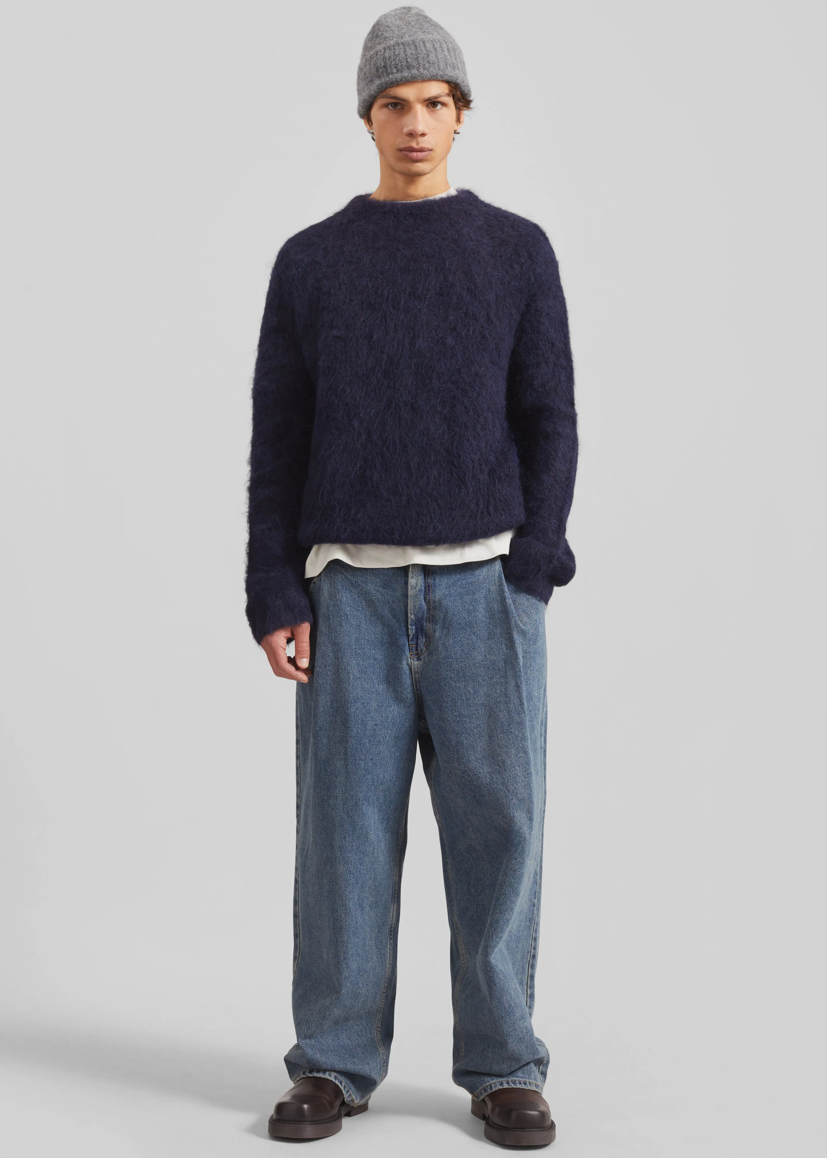 Willy Alpaca Knit Sweater - Navy sold by Frankie Shop product image thumbnail 4