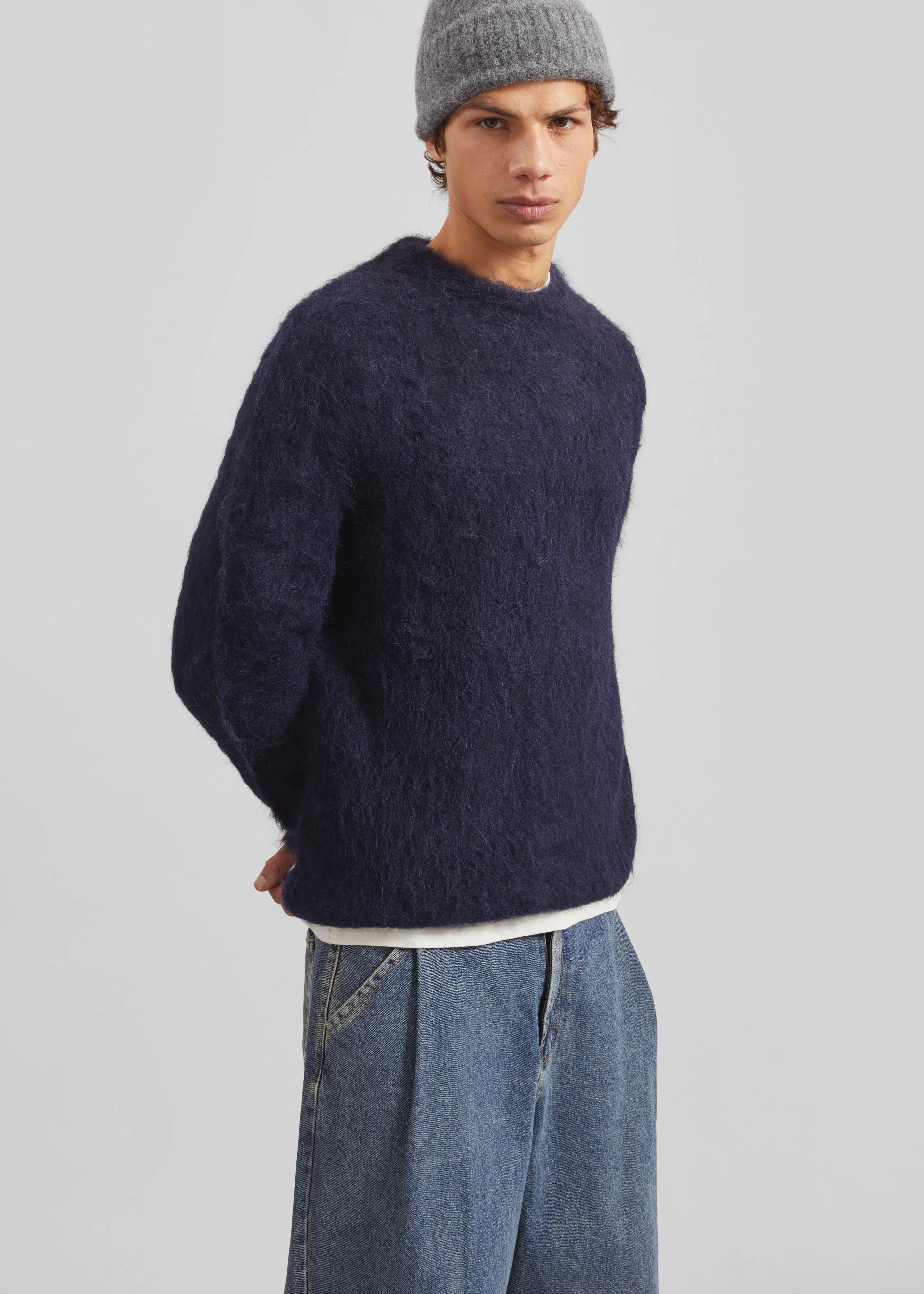 Willy Alpaca Knit Sweater - Navy sold by Frankie Shop product image thumbnail 5
