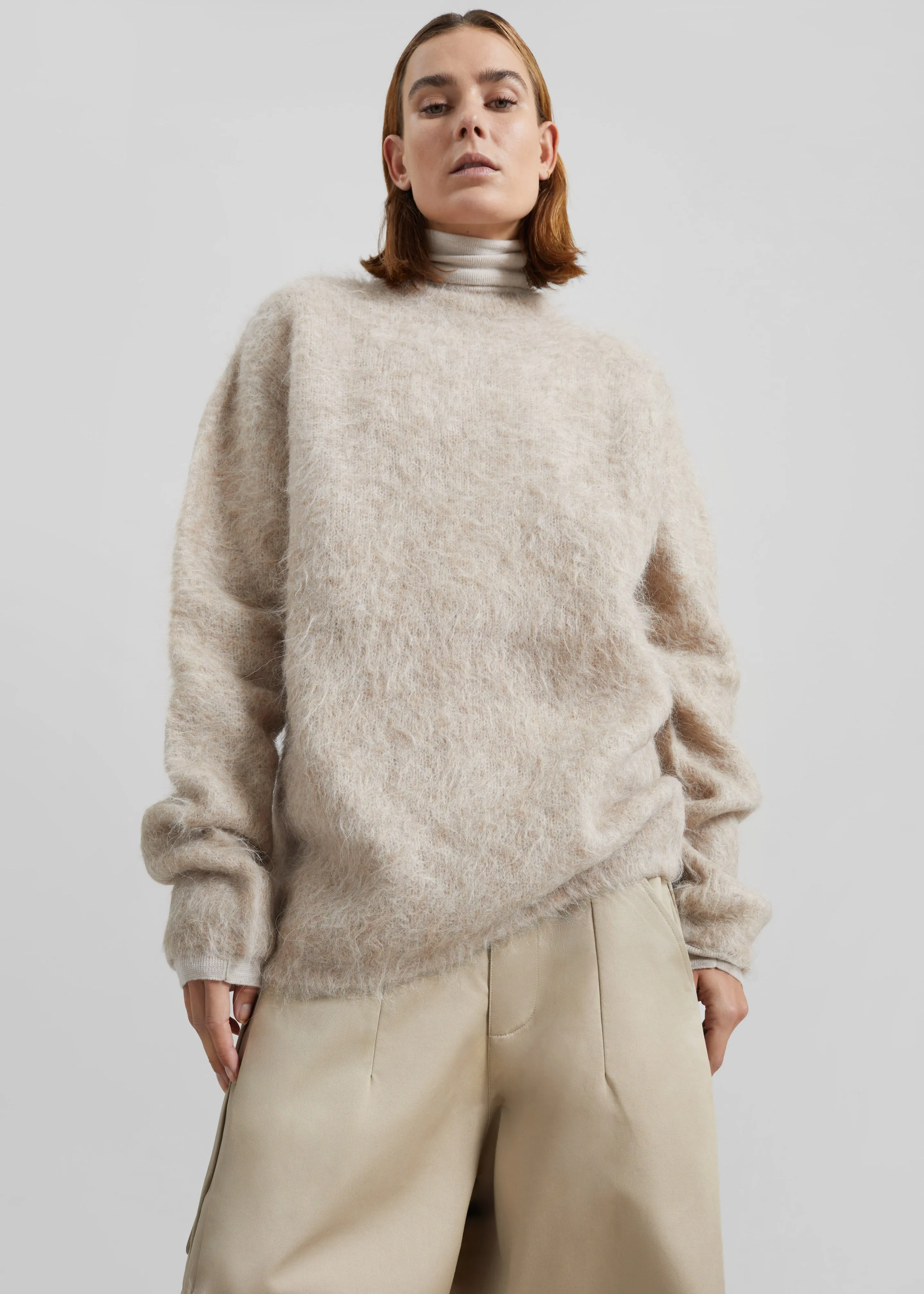 Willy Alpaca Knit Sweater - Beige sold by Frankie Shop product image thumbnail 4