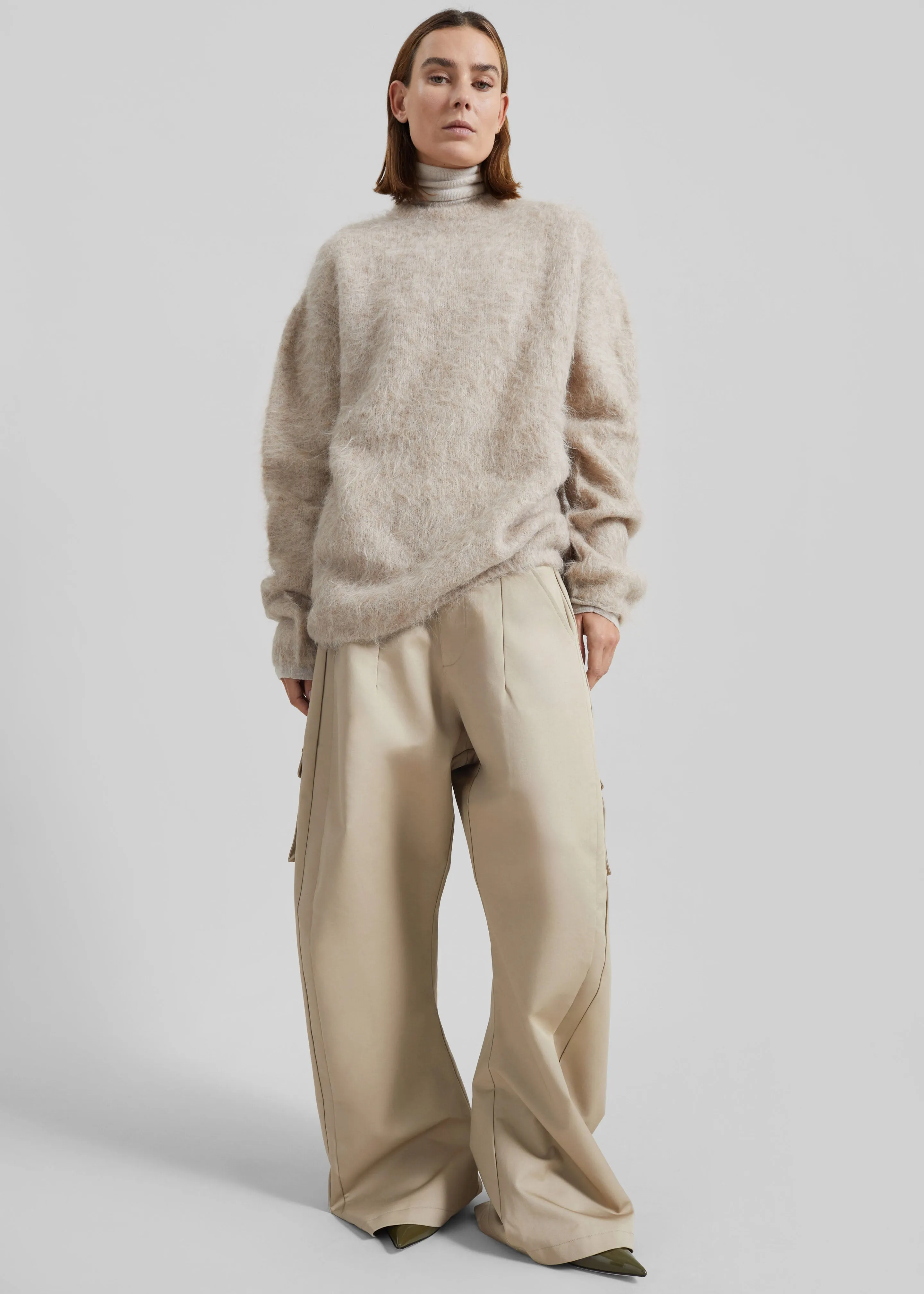 Willy Alpaca Knit Sweater - Beige sold by Frankie Shop product image thumbnail 3