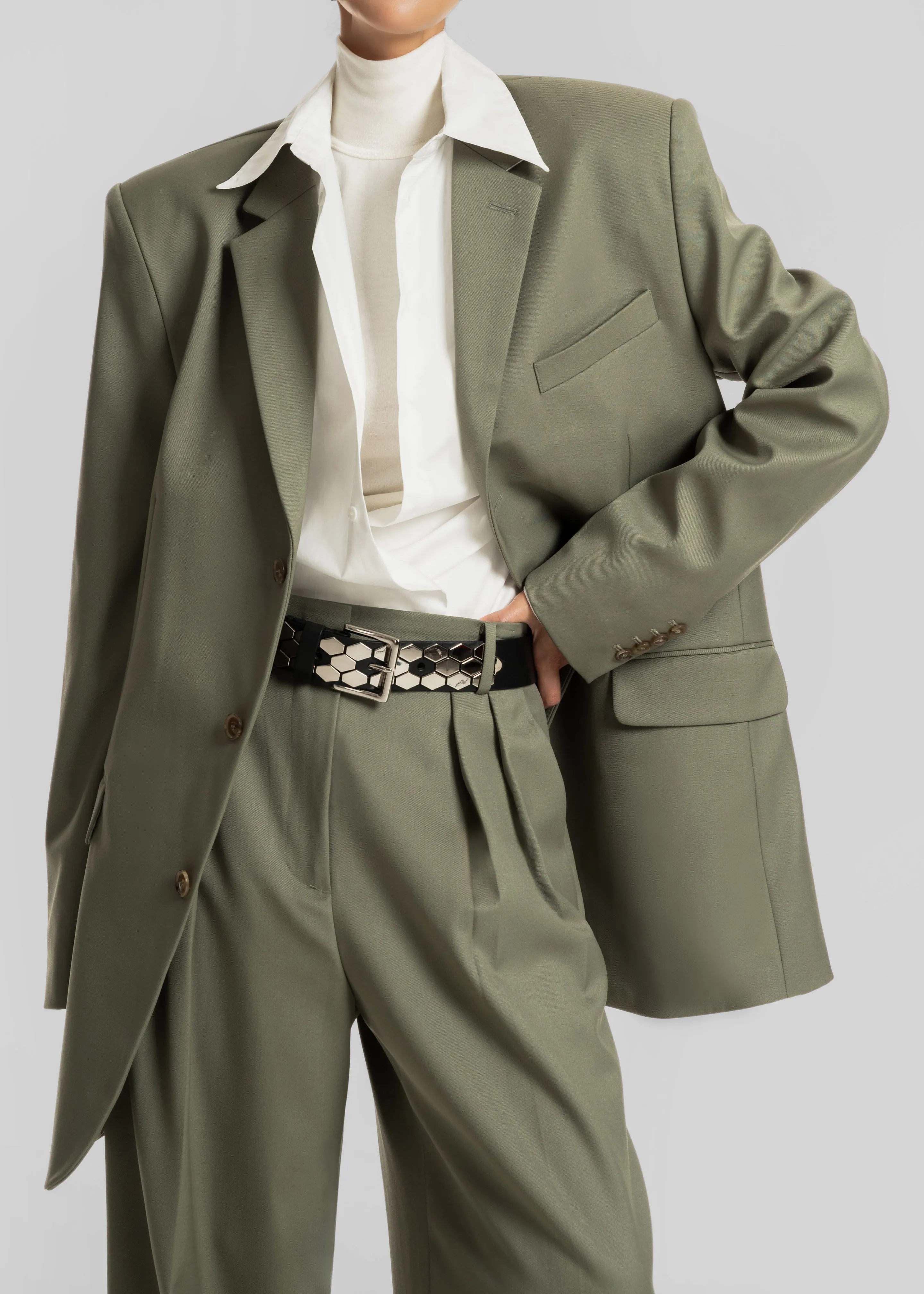 Trosa Blazer - Pale Olive sold by Frankie Shop product image thumbnail 3