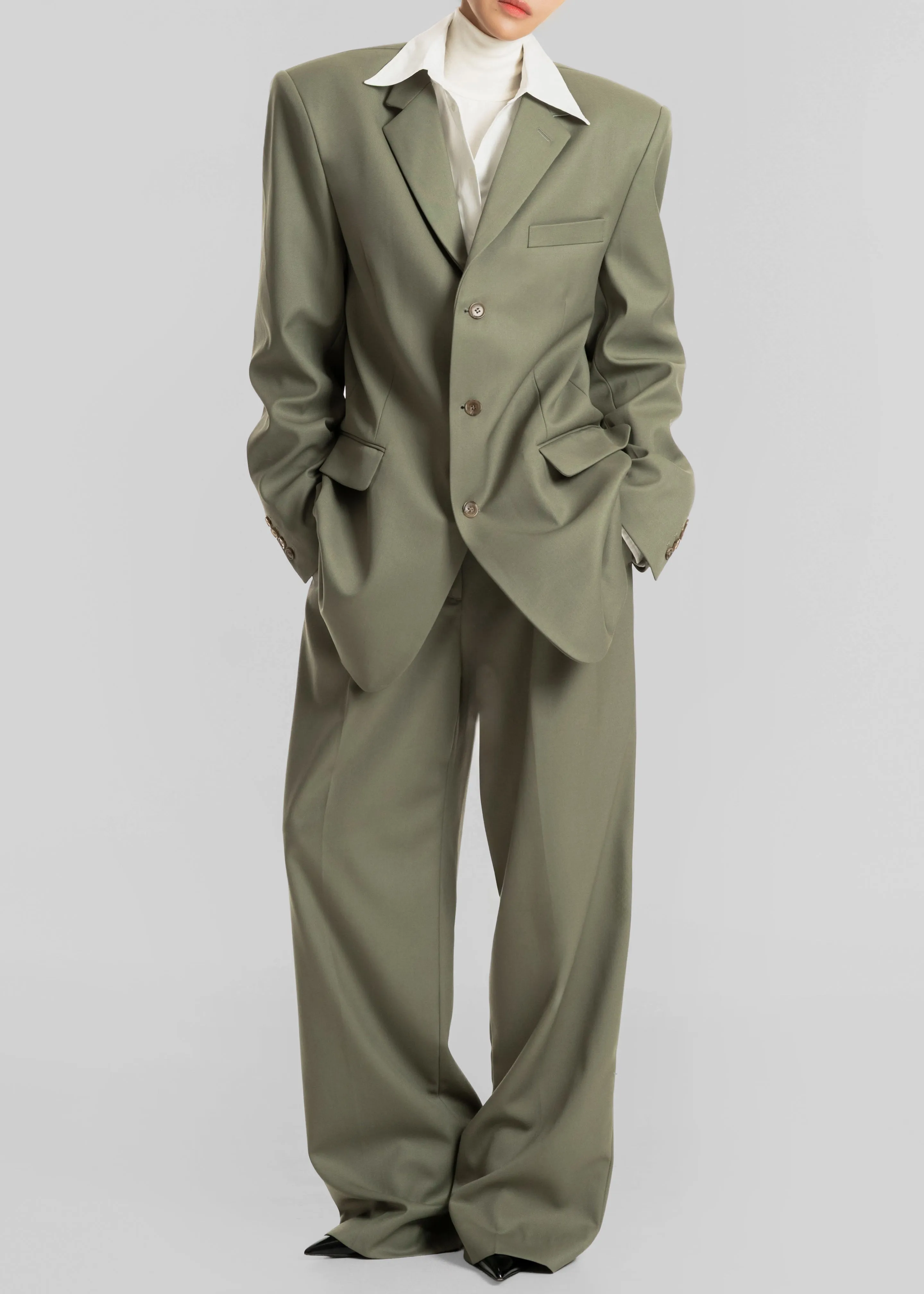 Trosa Blazer - Pale Olive sold by Frankie Shop product image thumbnail 5