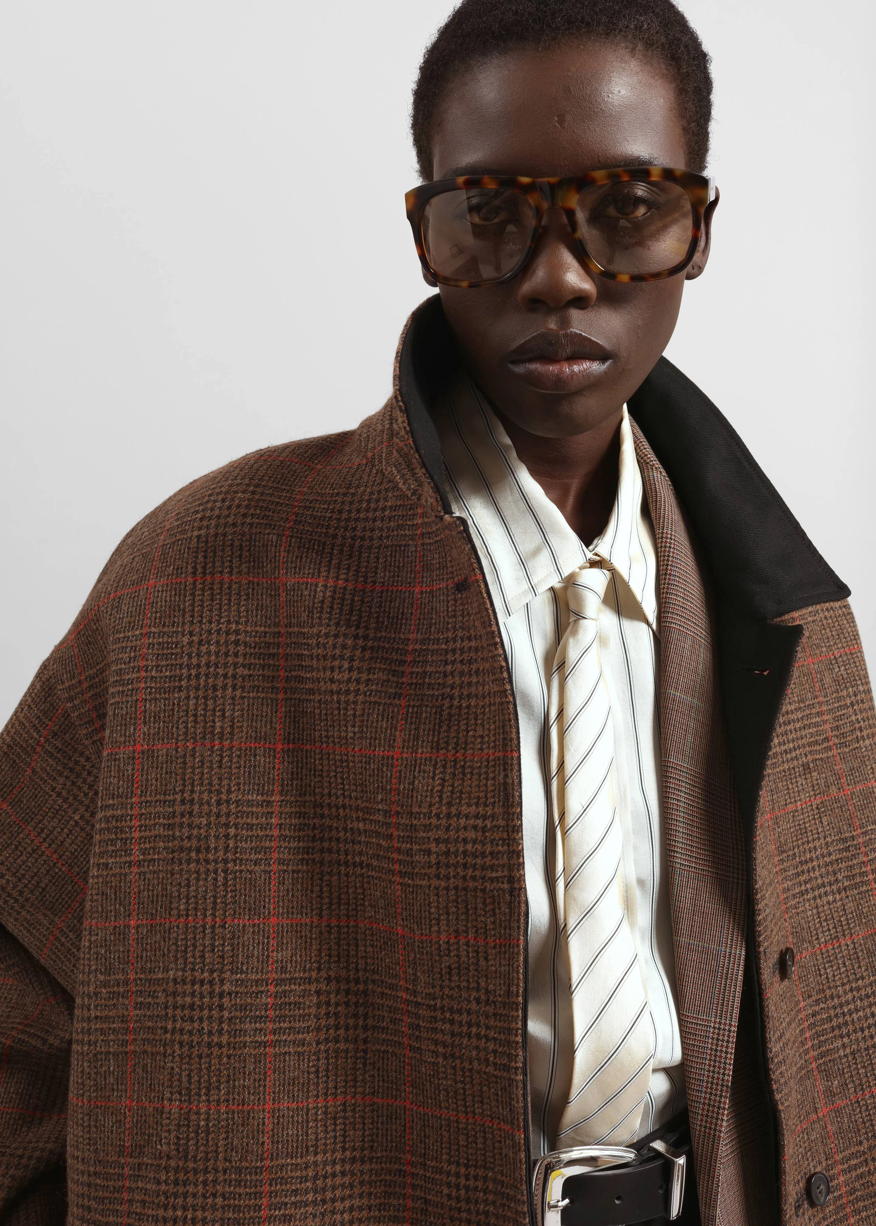 Elton Reversible Car Coat - Brown Glen Plaid sold by Frankie Shop product image thumbnail 3