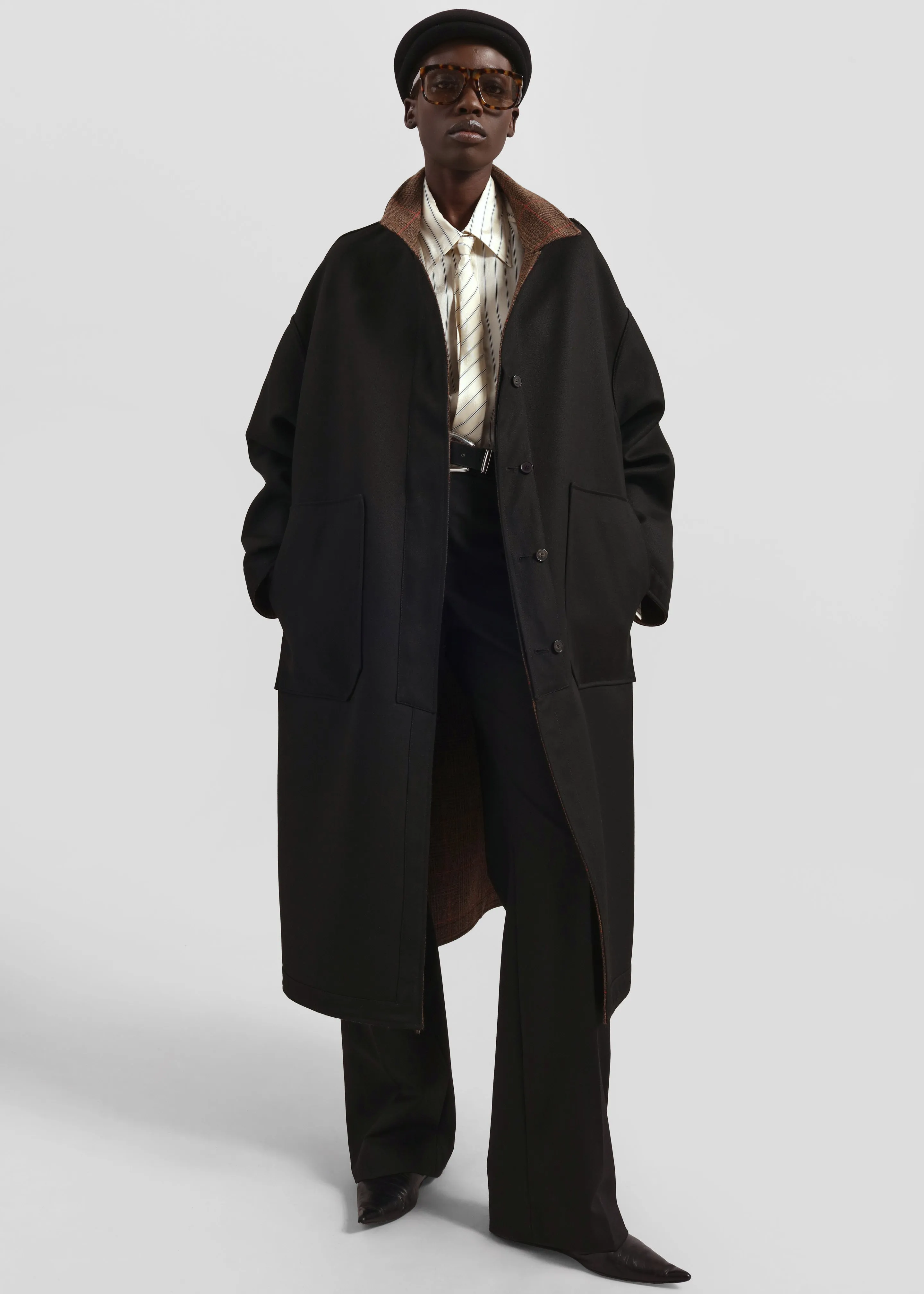 Elton Reversible Car Coat - Brown Glen Plaid sold by Frankie Shop product image thumbnail 2