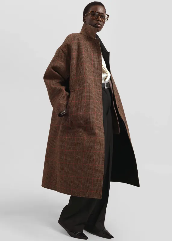 Elton Reversible Car Coat - Brown Glen Plaid made by Frankie Shop