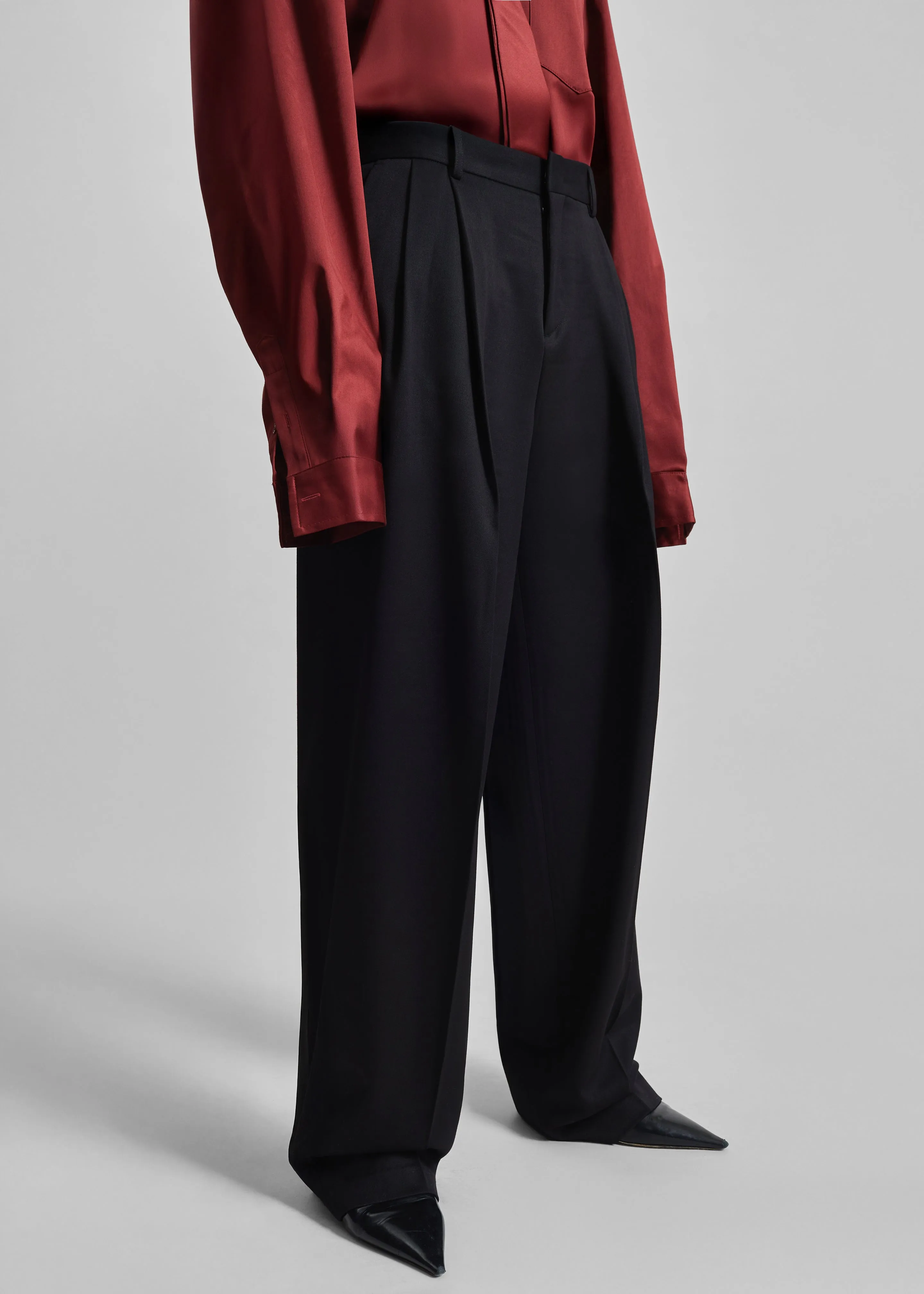 Vester Pleated Trousers - Black sold by Frankie Shop product image thumbnail 5