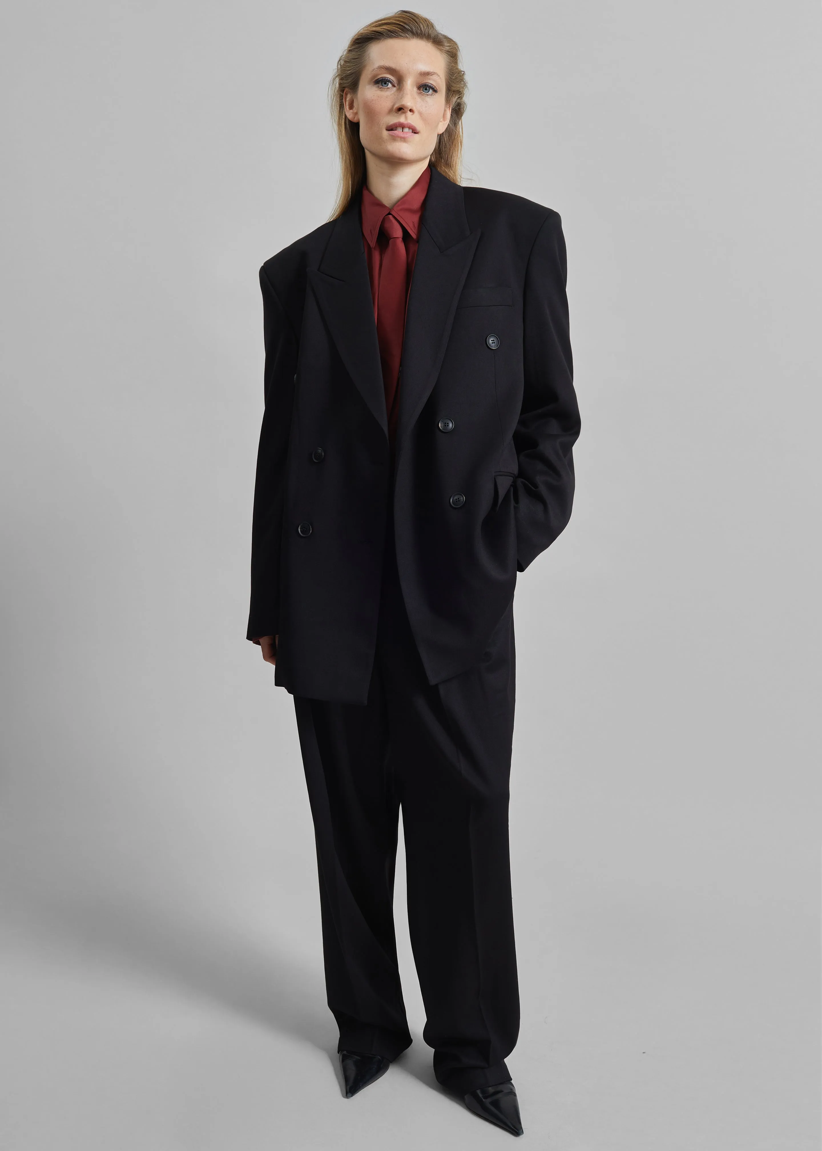 Vester Pleated Trousers - Black sold by Frankie Shop product image thumbnail 3