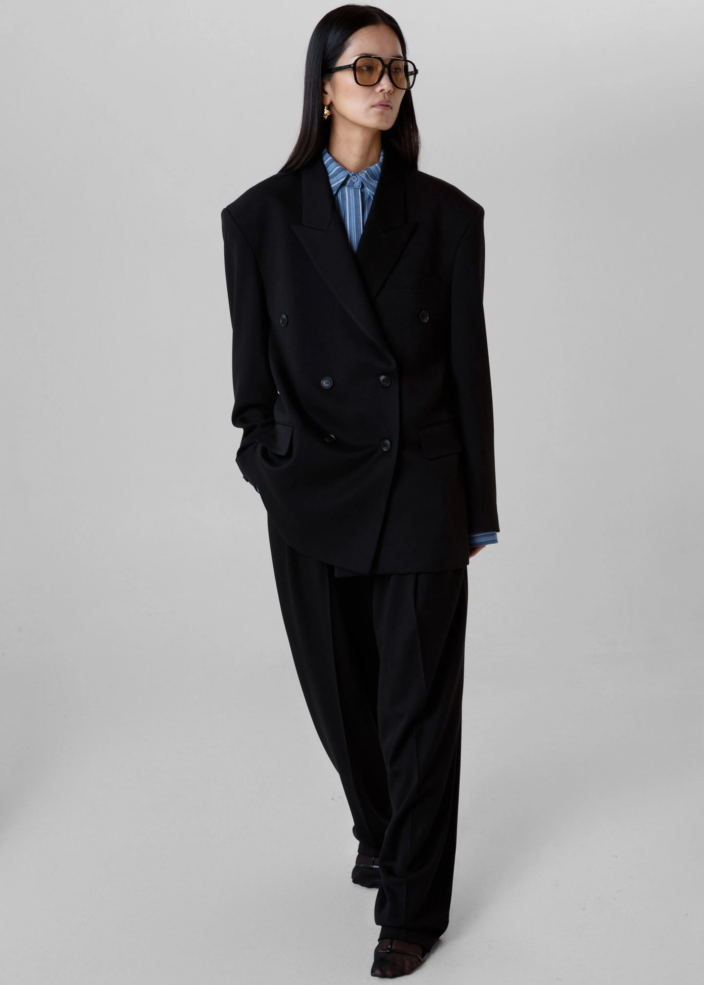 Vester Double-Breasted Blazer - Black sold by Frankie Shop product image thumbnail 4