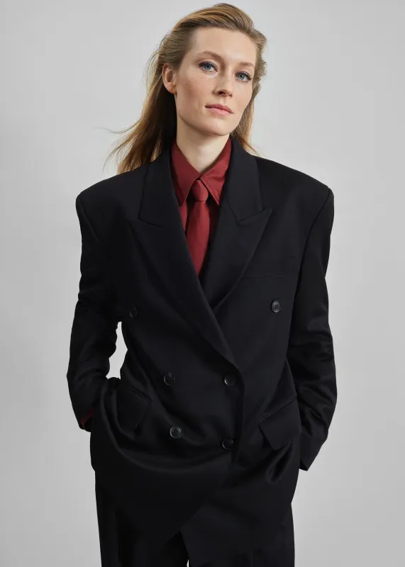 Vester Double-Breasted Blazer - Black sold by Frankie Shop