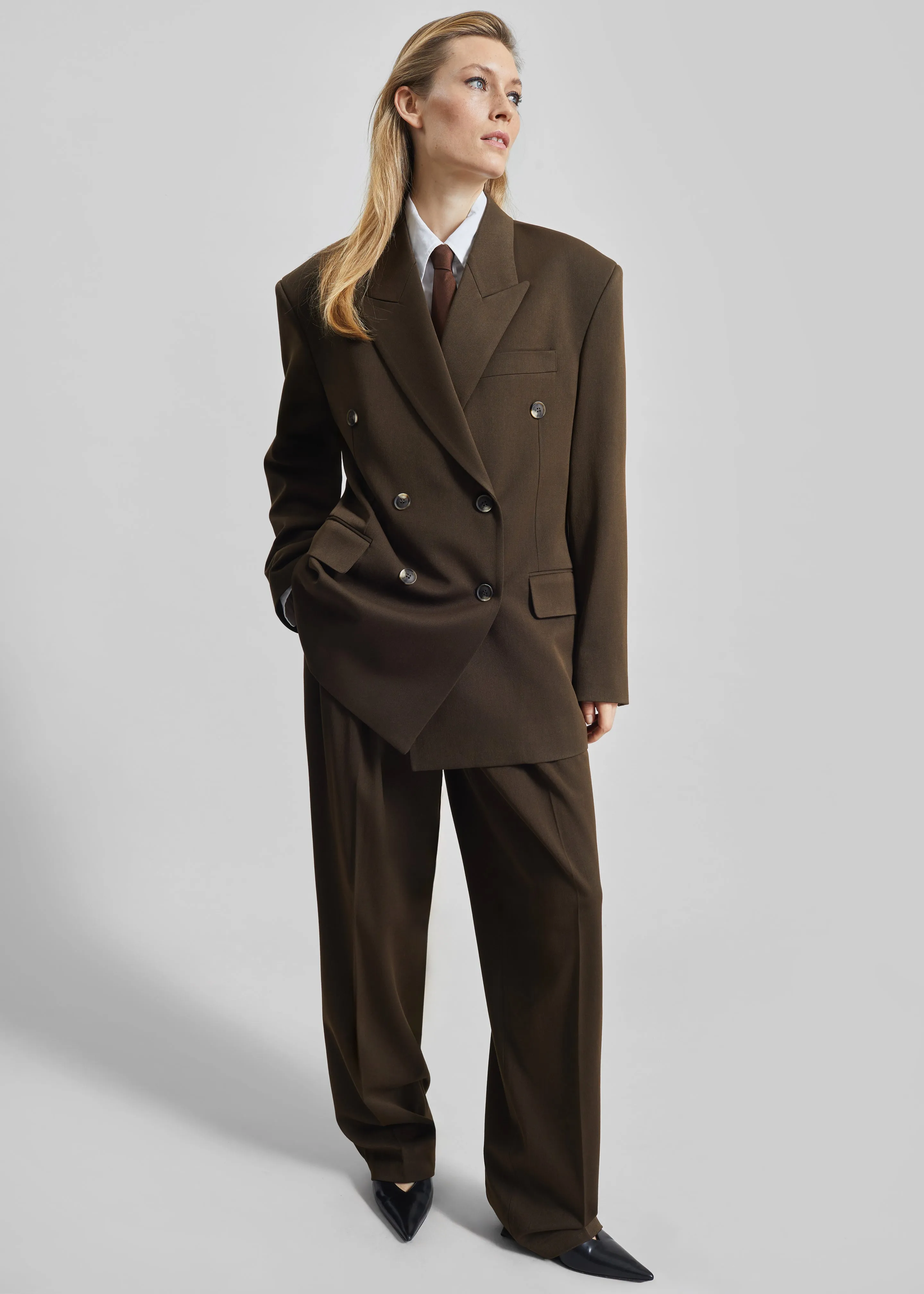 Vester Double-Breasted Blazer - Brown sold by Frankie Shop product image thumbnail 3