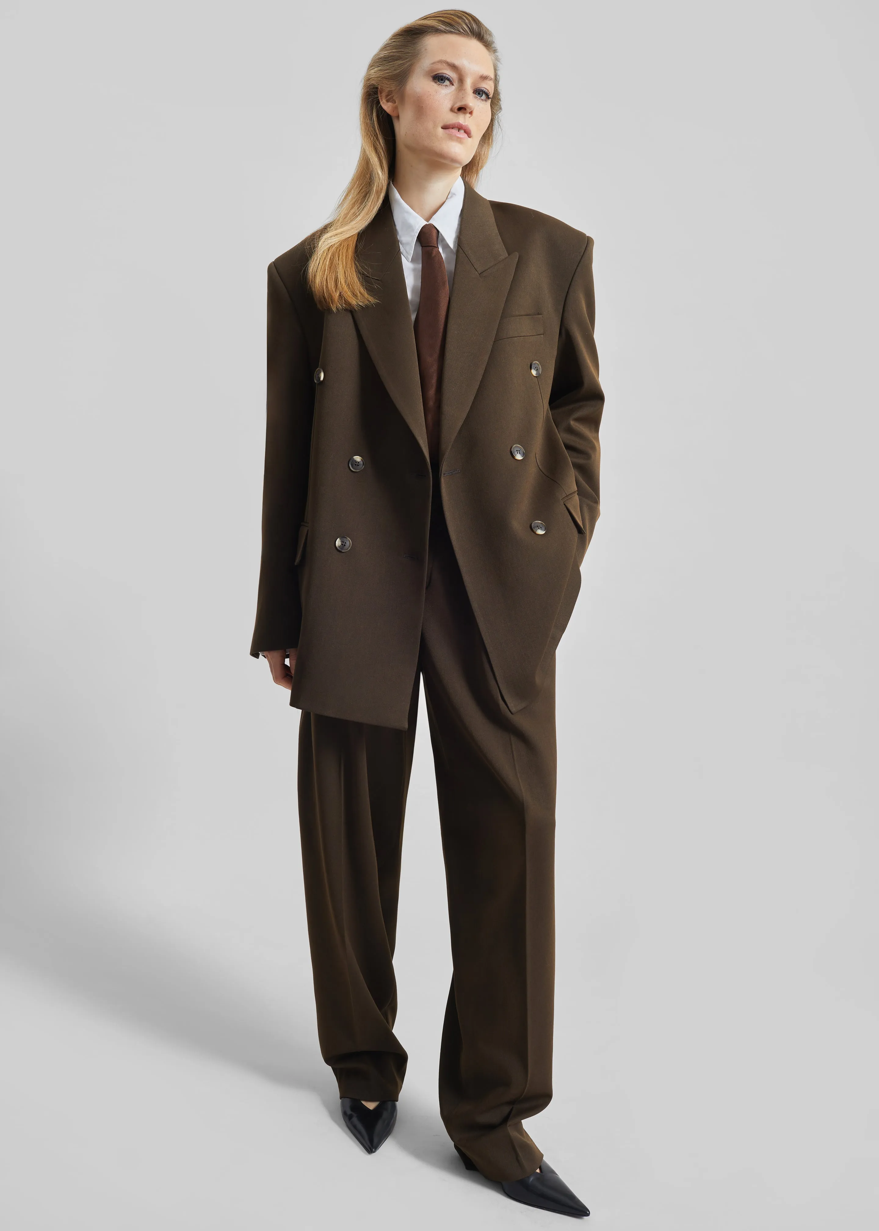 Vester Pleated Trousers - Brown sold by Frankie Shop product image thumbnail 5