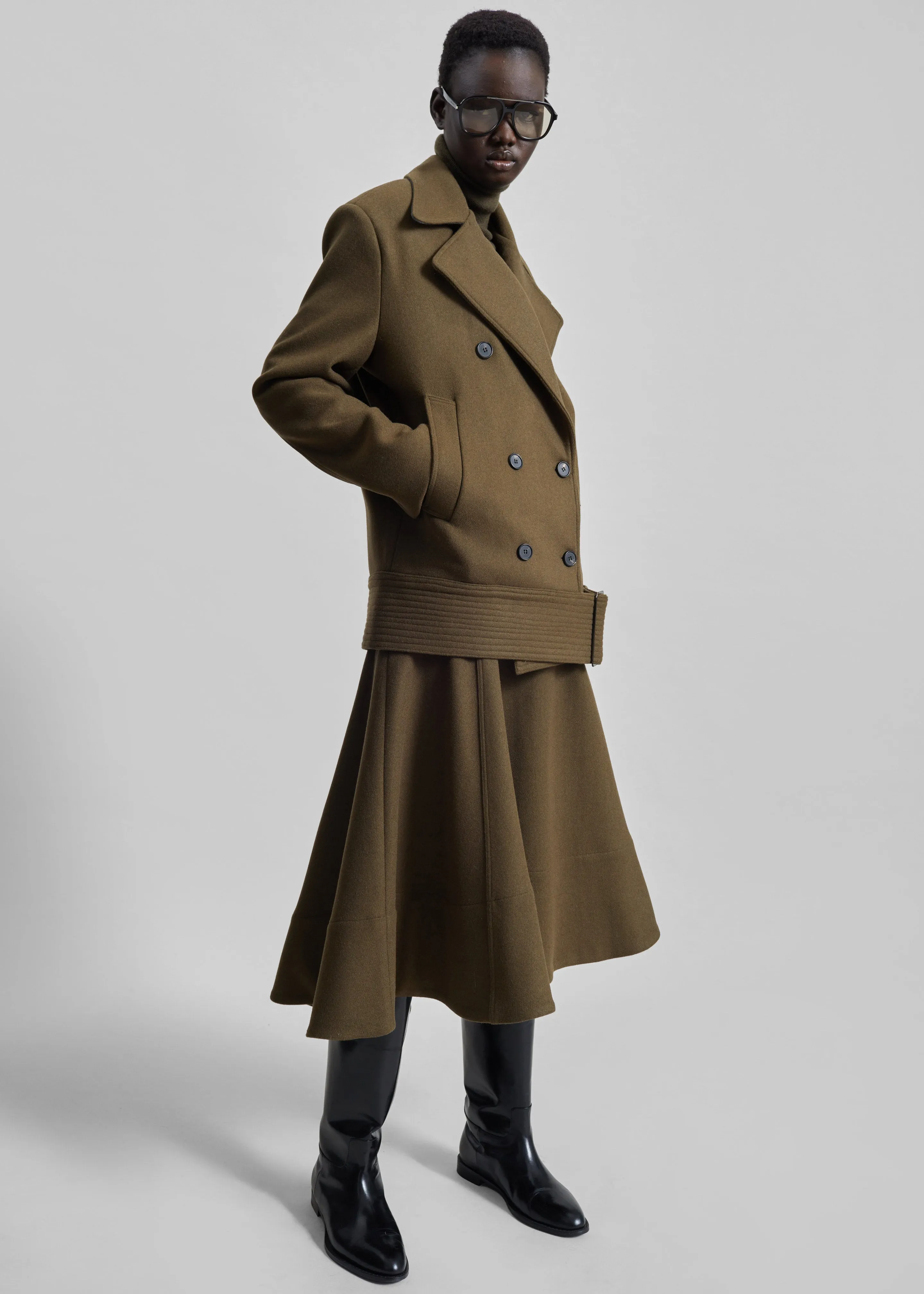 Manali Belted Peacoat - Olive Brown sold by Frankie Shop product image thumbnail 2