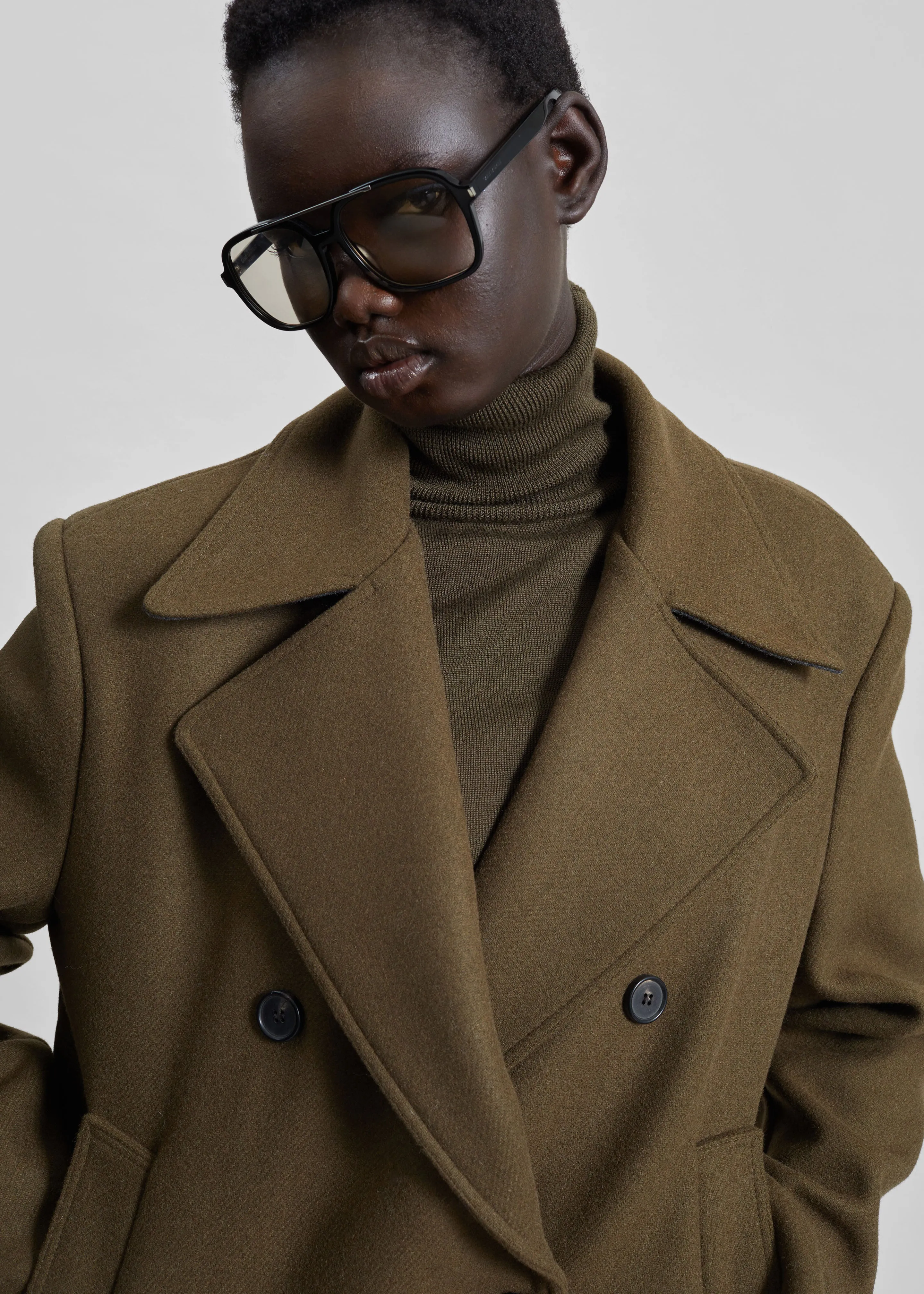 Manali Belted Peacoat - Olive Brown sold by Frankie Shop product image thumbnail 4