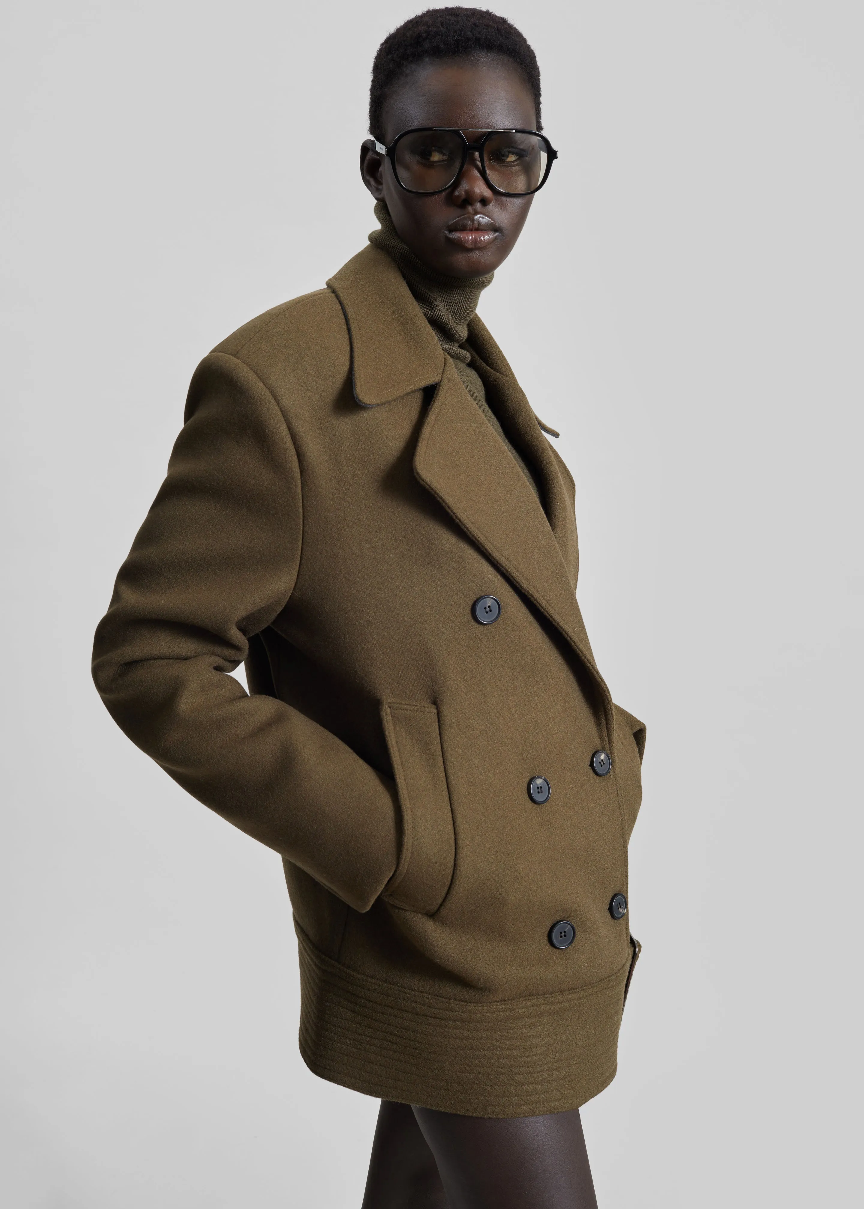 Manali Belted Peacoat - Olive Brown sold by Frankie Shop product image thumbnail 5