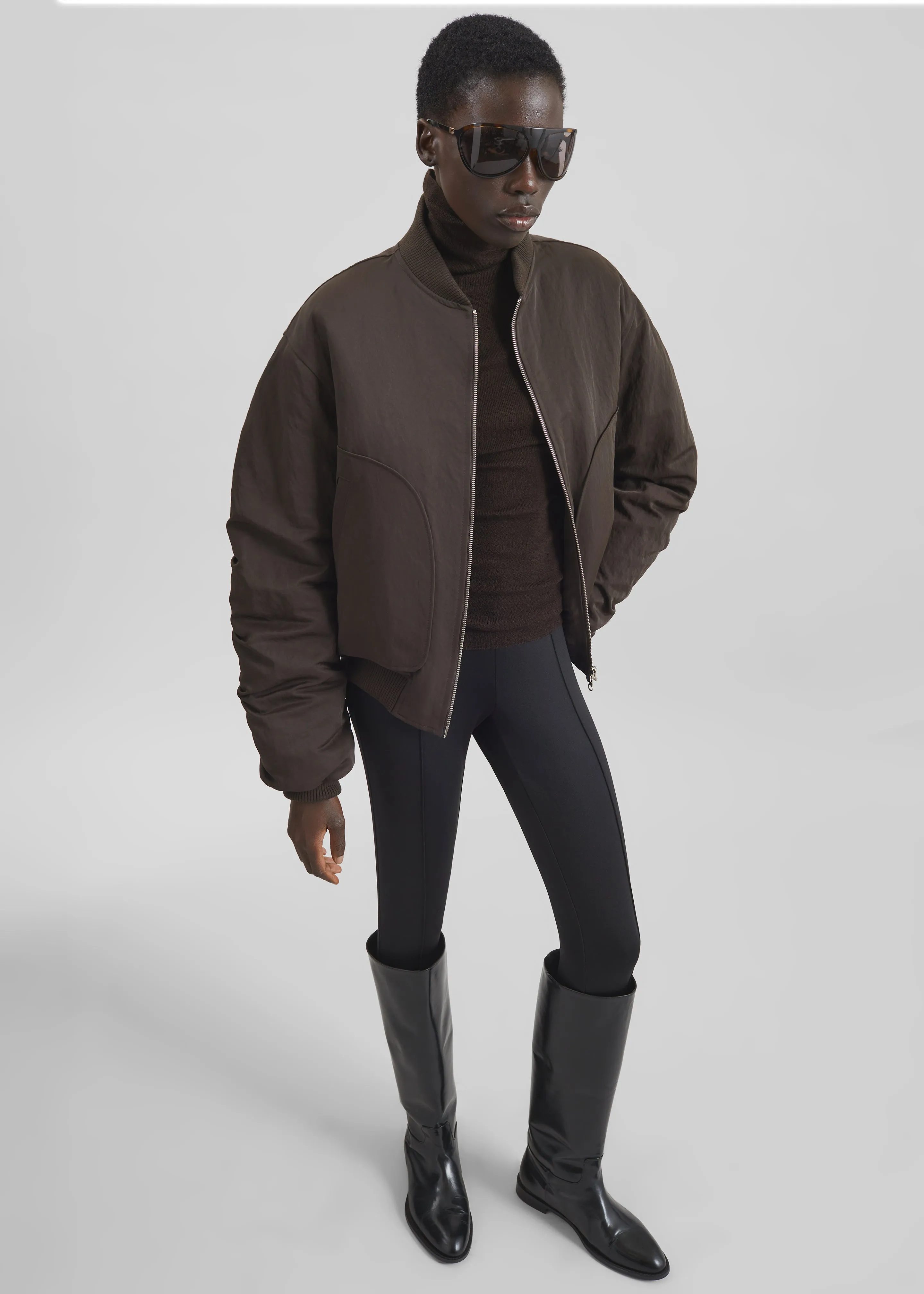 Valdres Padded Bomber Jacket - Brown sold by Frankie Shop product image thumbnail 5
