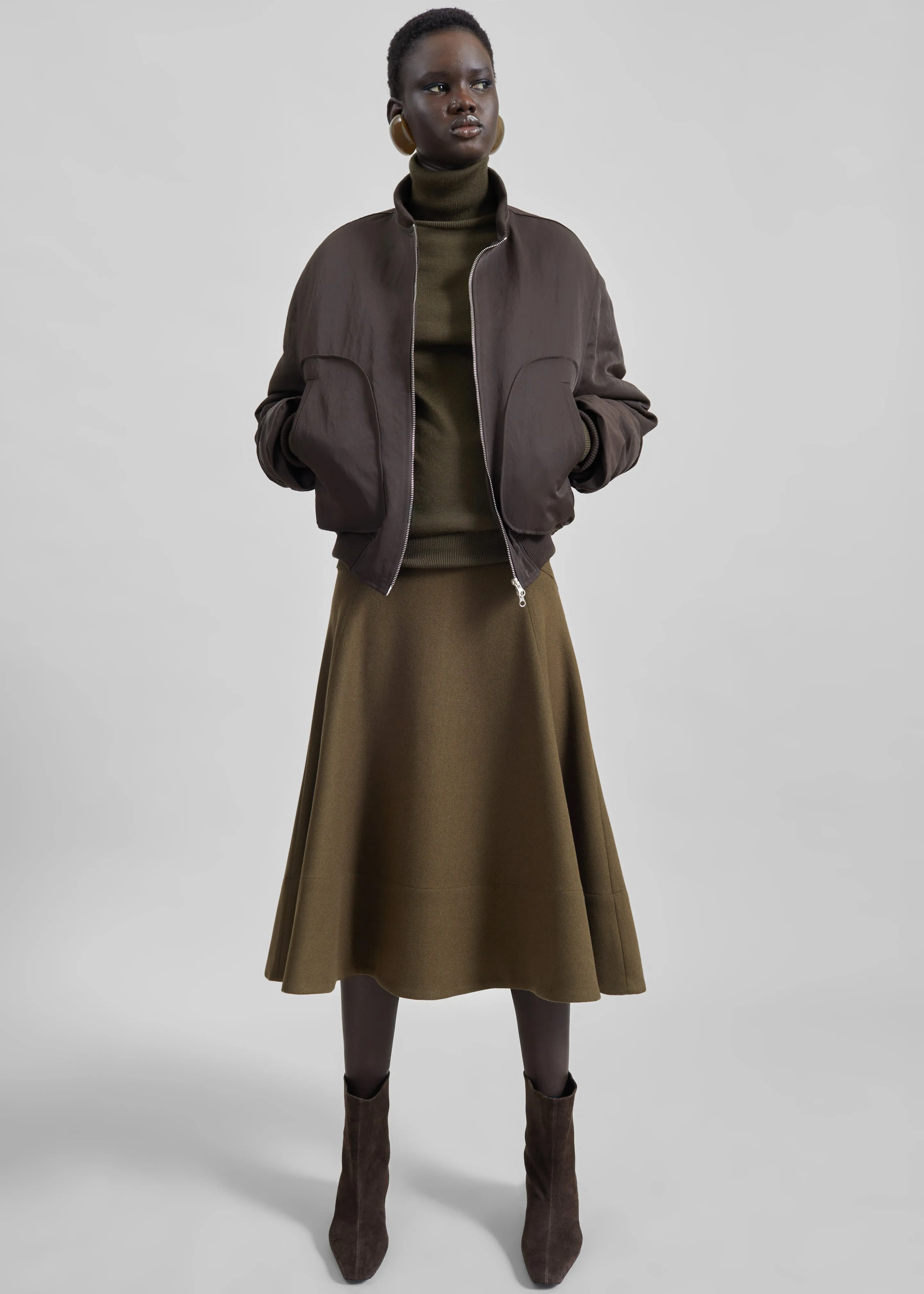 Valdres Padded Bomber Jacket - Brown sold by Frankie Shop product image thumbnail 4