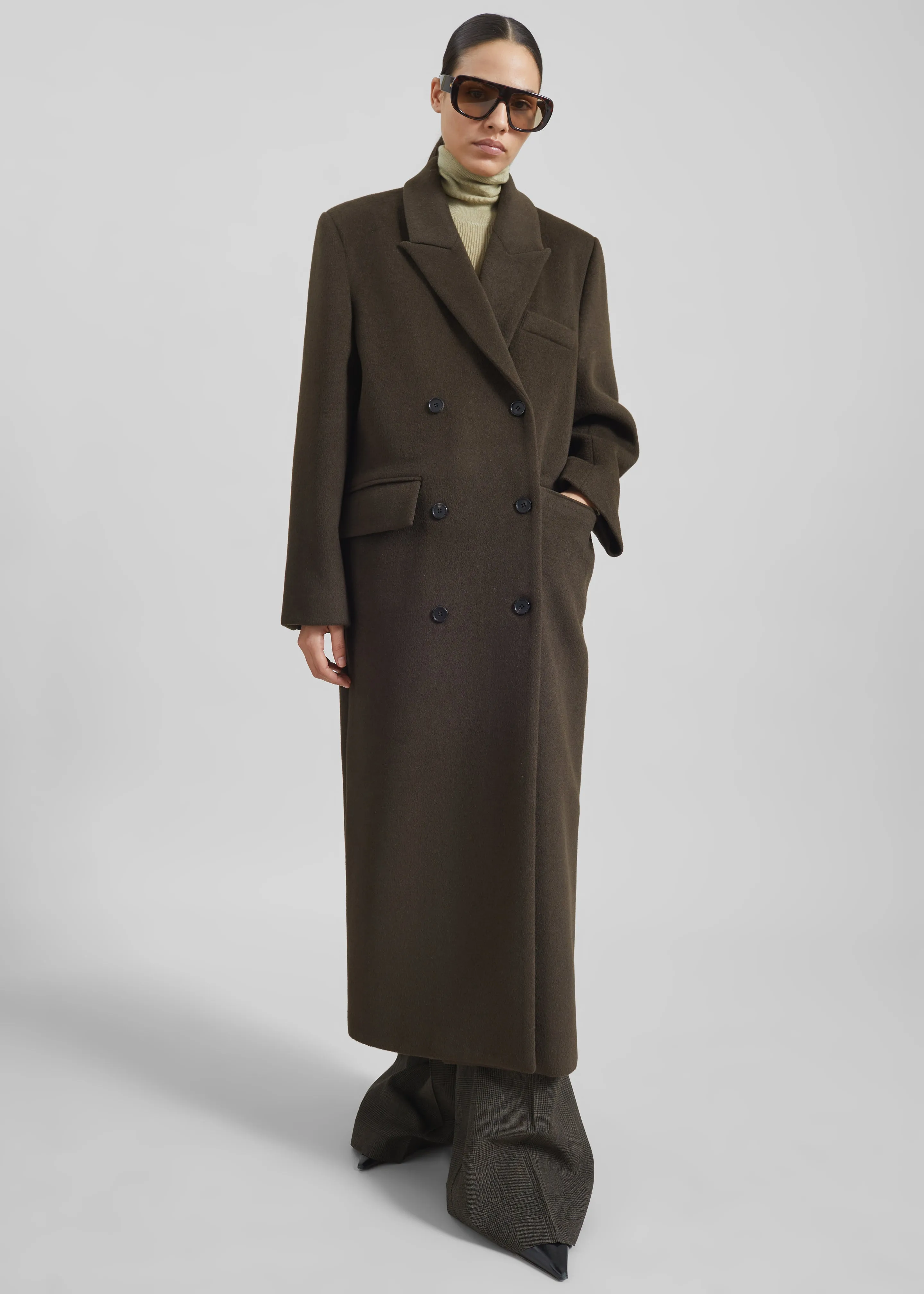Atlin Wool Double-Breasted Coat - Brown sold by Frankie Shop product image thumbnail 3