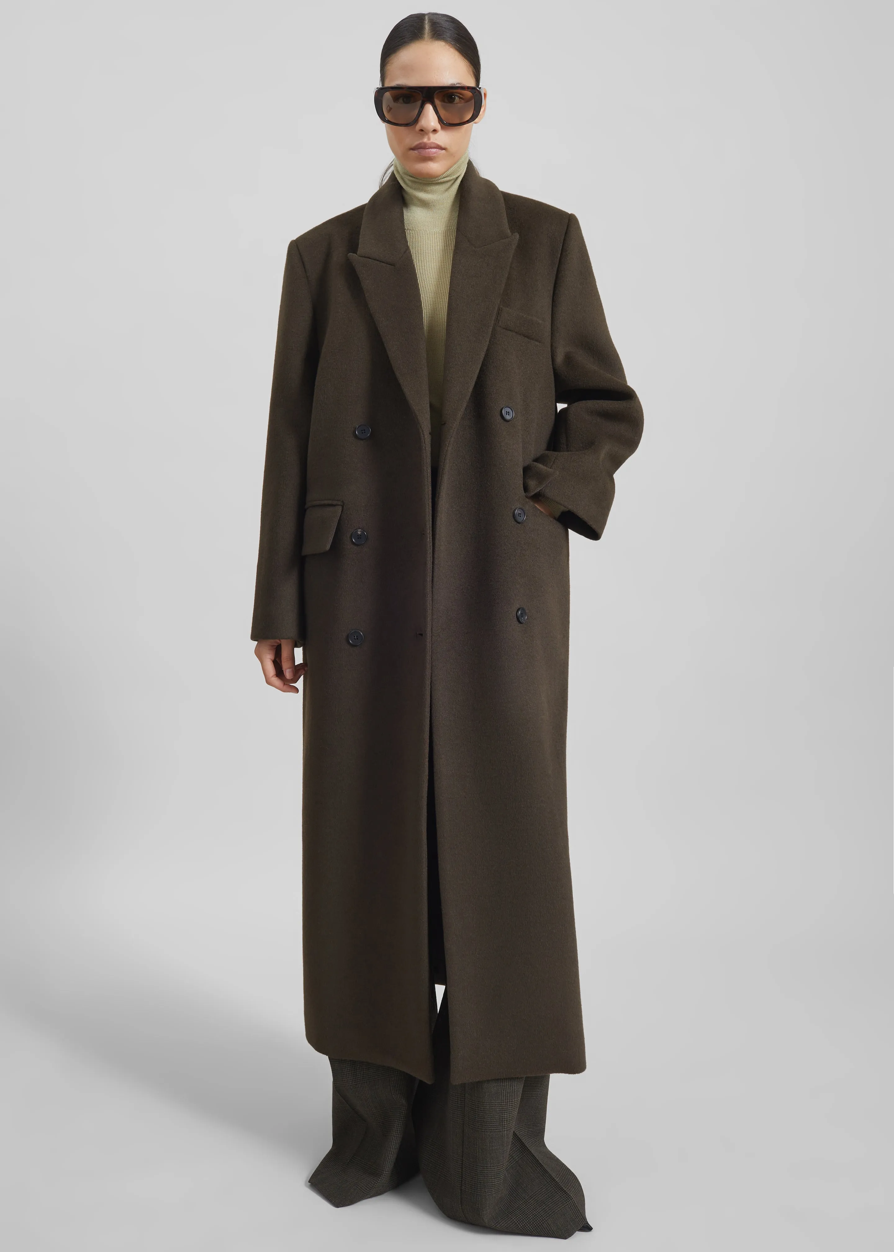 Atlin Wool Double-Breasted Coat - Brown sold by Frankie Shop product image thumbnail 5