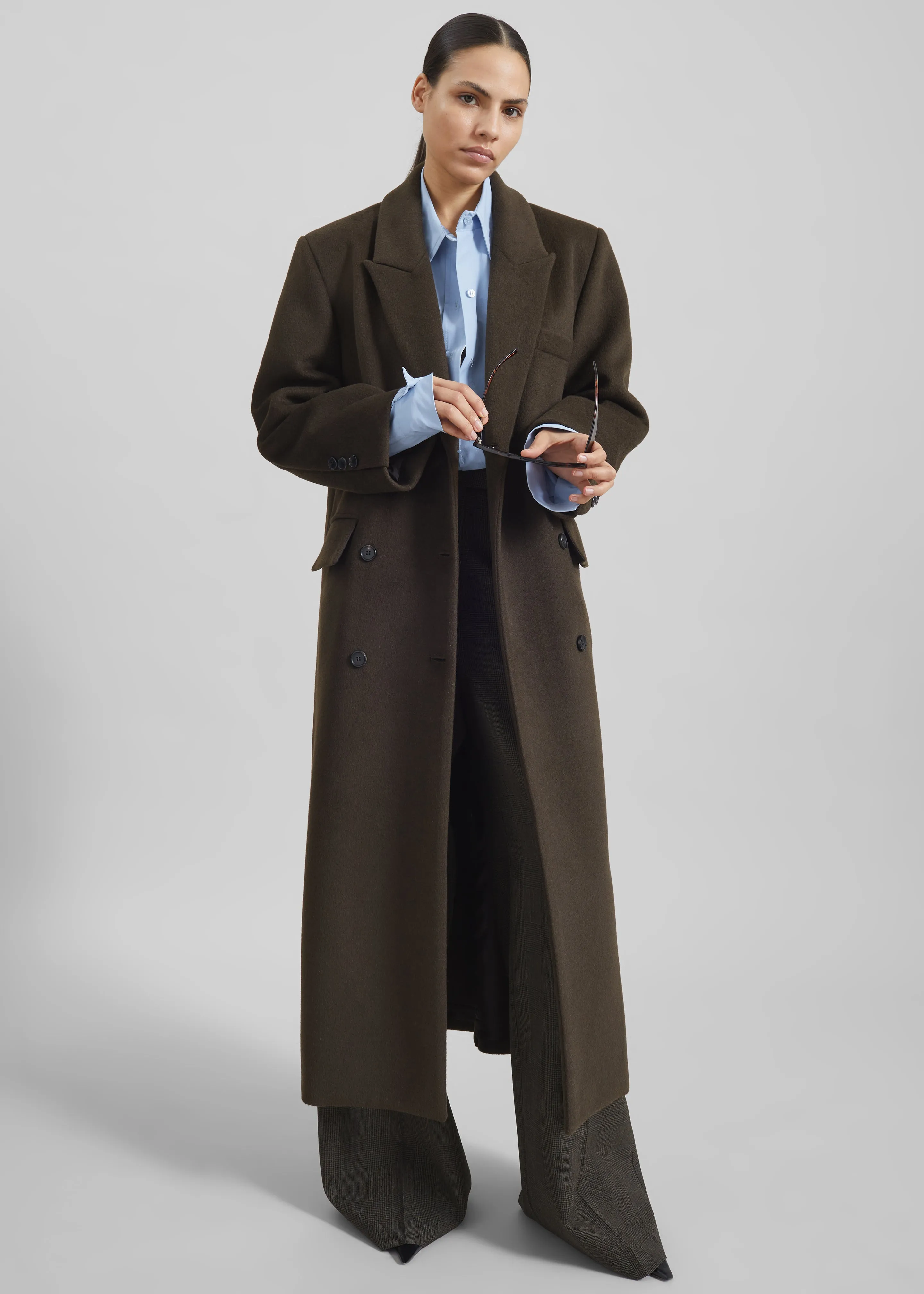 Atlin Wool Double-Breasted Coat - Brown sold by Frankie Shop