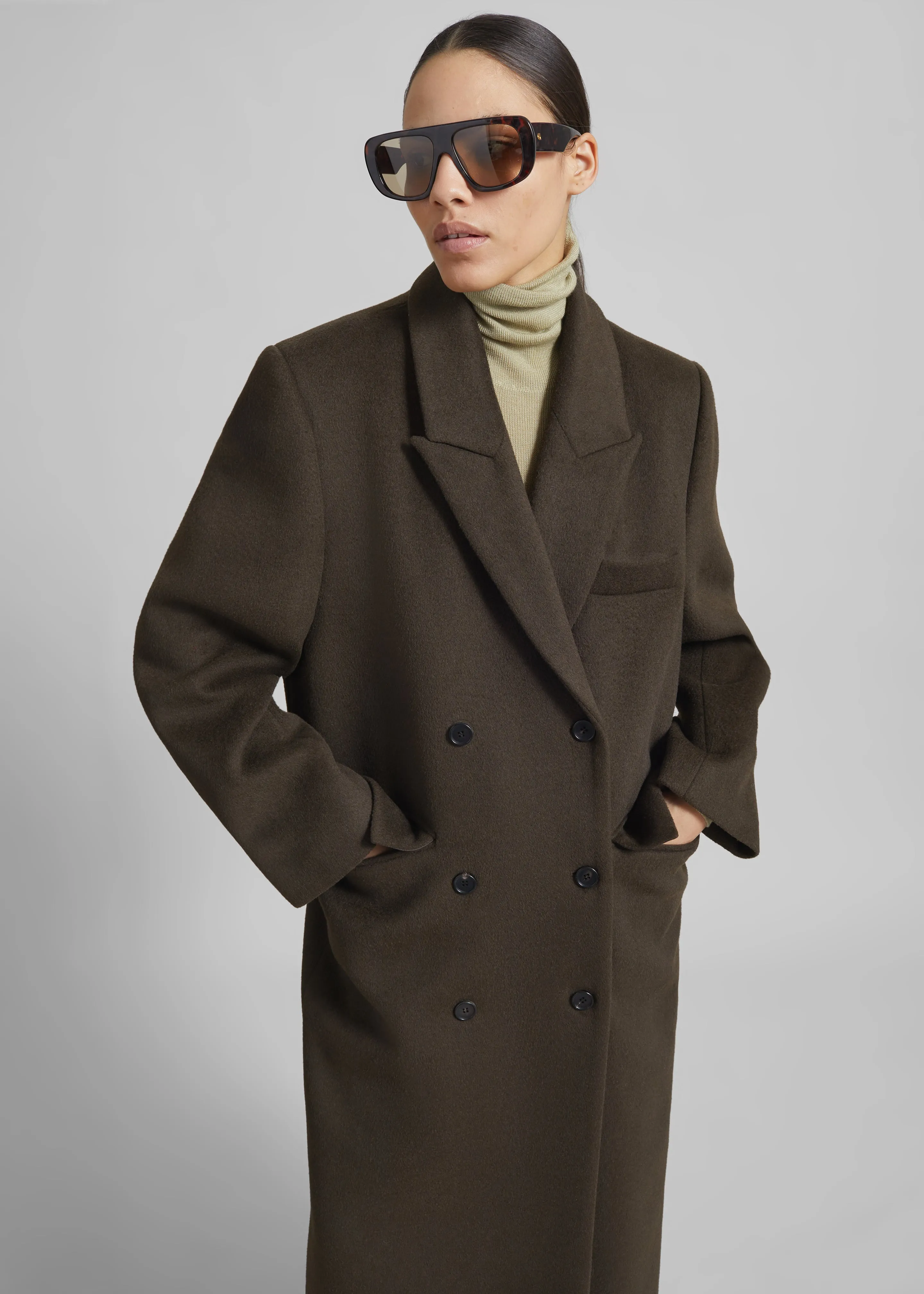 Atlin Wool Double-Breasted Coat - Brown sold by Frankie Shop product image thumbnail 2