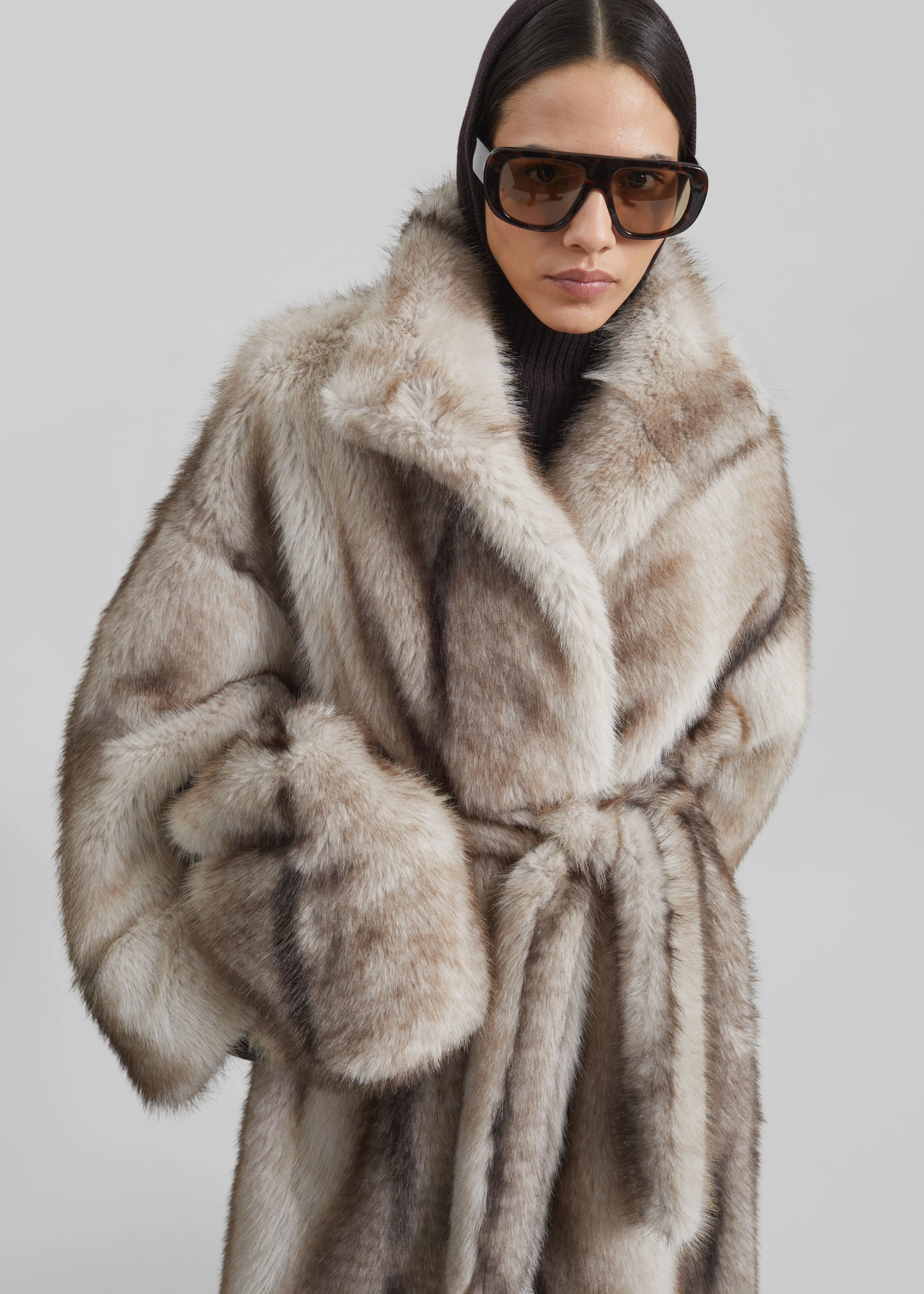 Ravello Faux Fur Robe Coat - Grey sold by Frankie Shop product image thumbnail 2