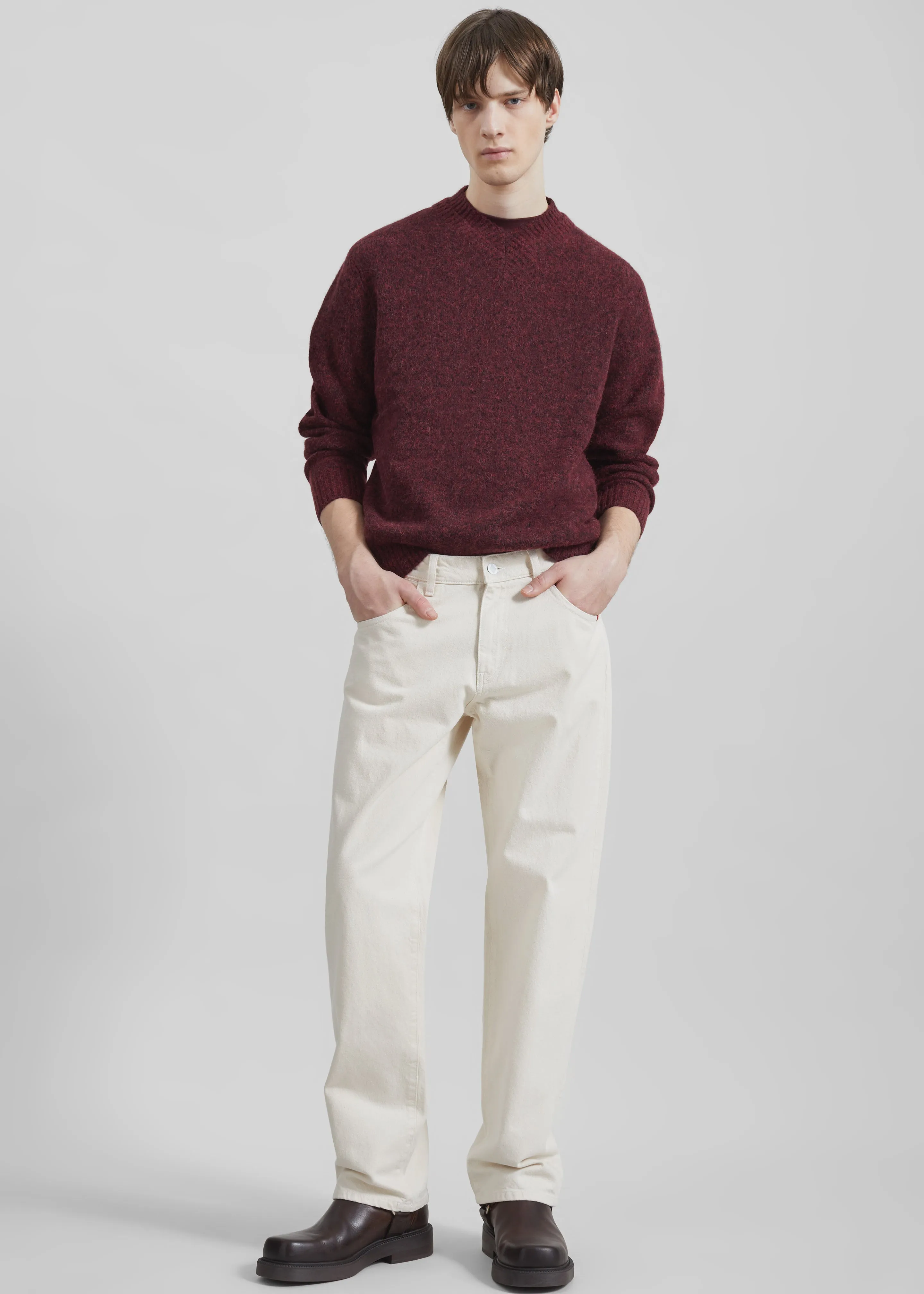 Samsøe Samsøe Safloyd V-Neck Sweater - Rum Raisin Melange sold by Frankie Shop product image thumbnail 5