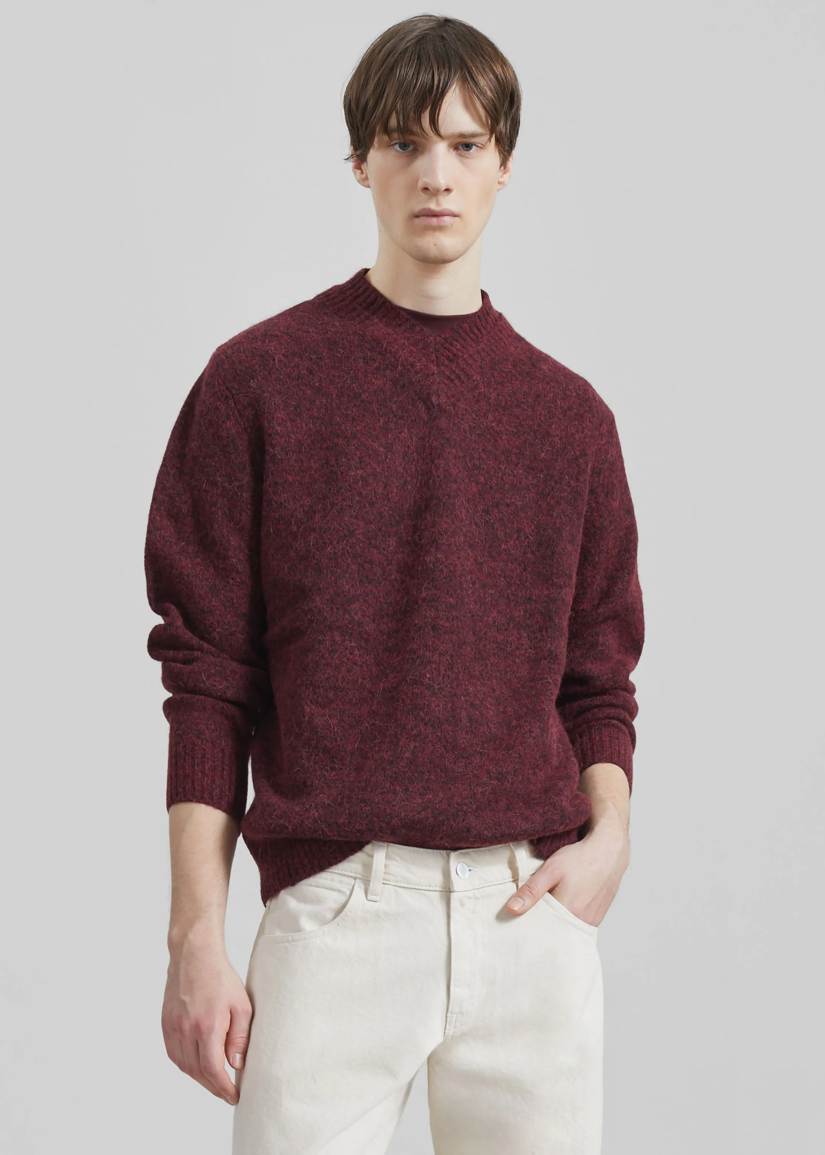 Samsøe Samsøe Safloyd V-Neck Sweater - Rum Raisin Melange sold by Frankie Shop product image thumbnail 4