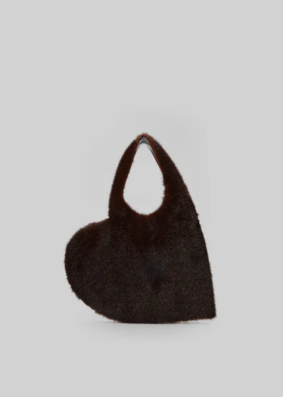 Coperni Faux Fur Heart Tote Bag - Brown sold by Frankie Shop