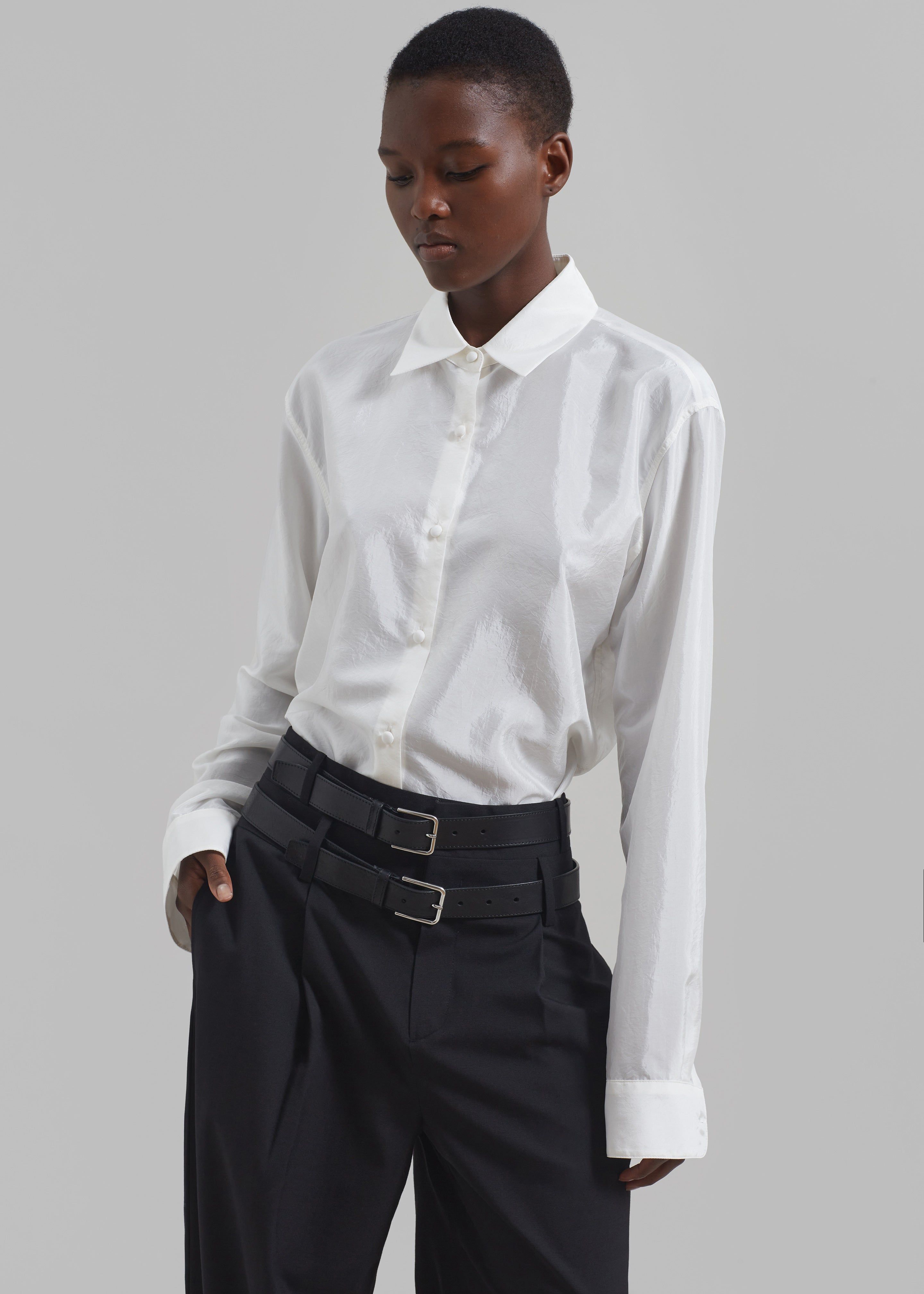 Victoria Silky Blouse - Ivory sold by Frankie Shop product image thumbnail 4