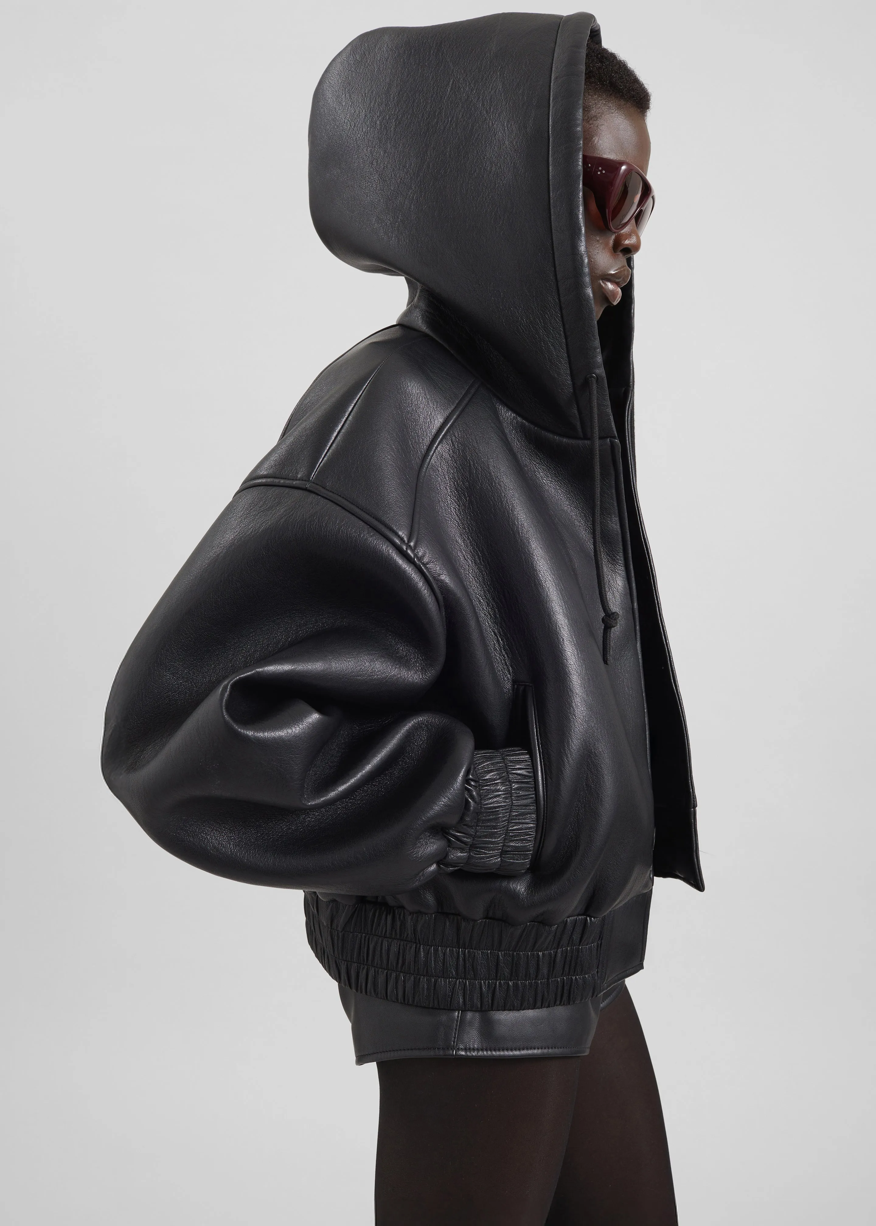 Jackson Faux Leather Bonded Bomber - Black sold by Frankie Shop product image thumbnail 2