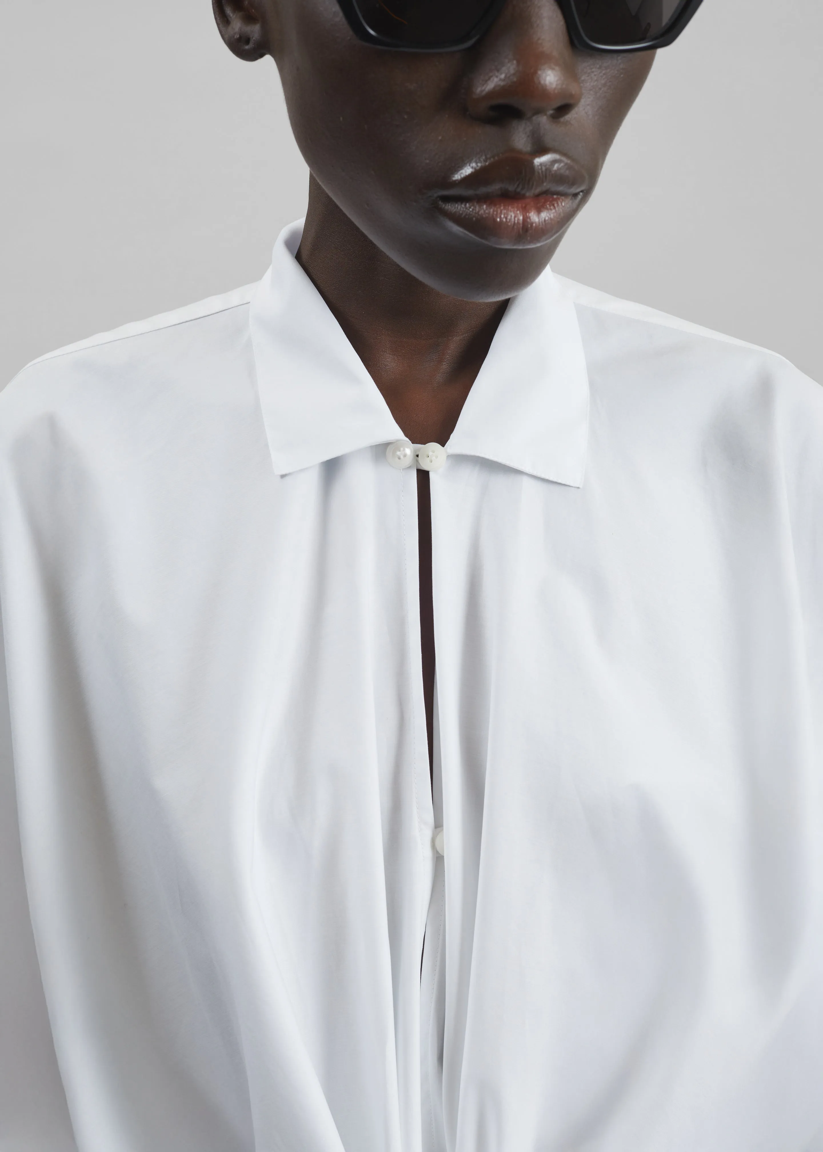 Darkpark Romy Light Cotton Popeline Drap Shirt - White sold by Frankie Shop product image thumbnail 5
