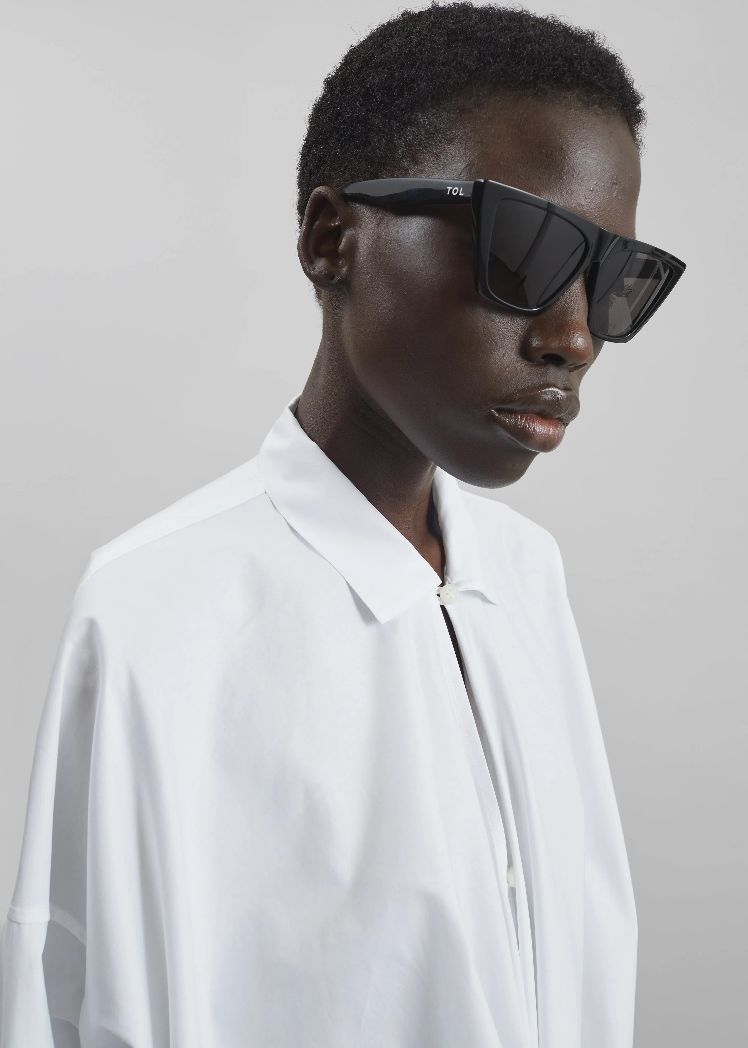 Darkpark Romy Light Cotton Popeline Drap Shirt - White sold by Frankie Shop product image thumbnail 4