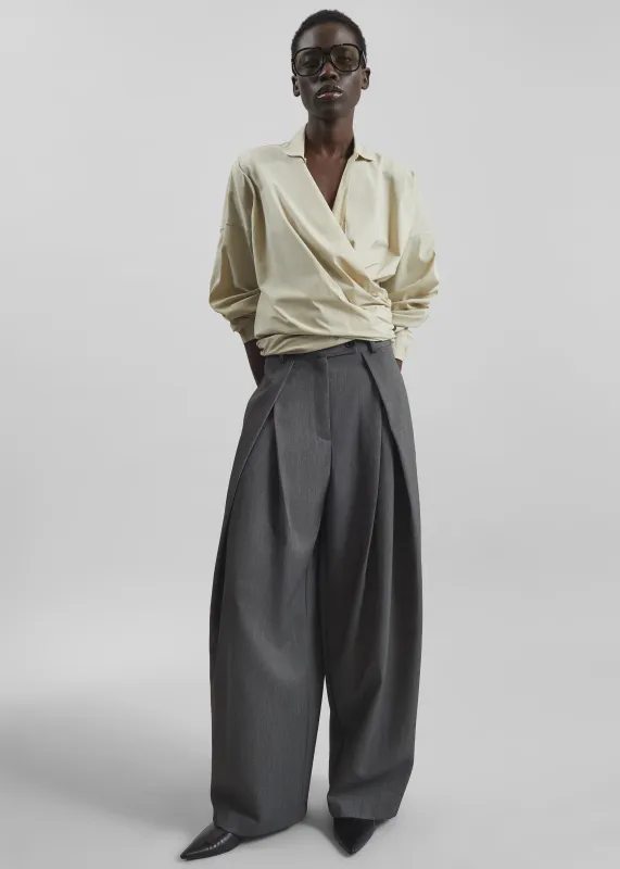 Avray Pleated Trousers - Grey sold by Frankie Shop