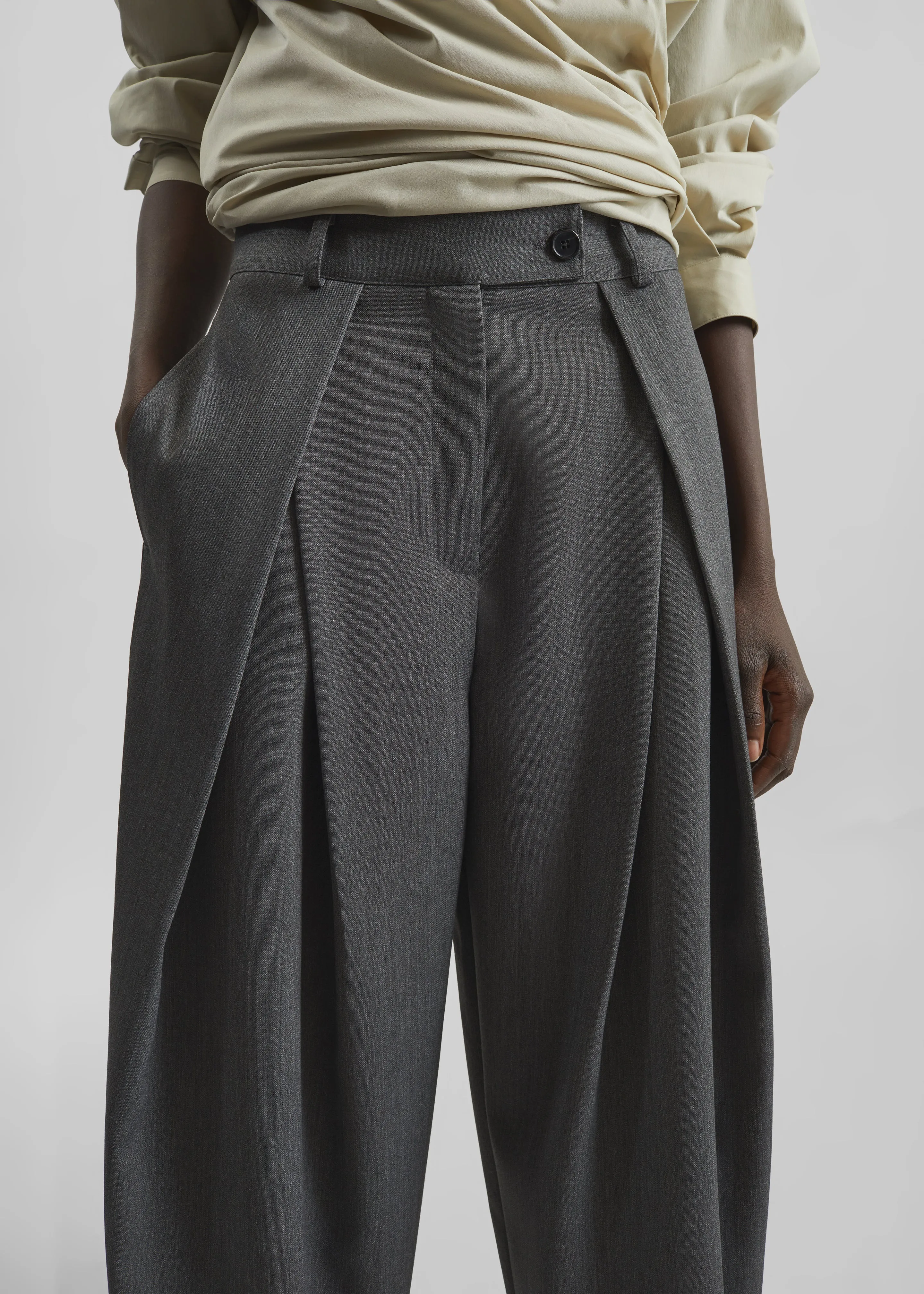 Avray Pleated Trousers - Grey sold by Frankie Shop product image thumbnail 4