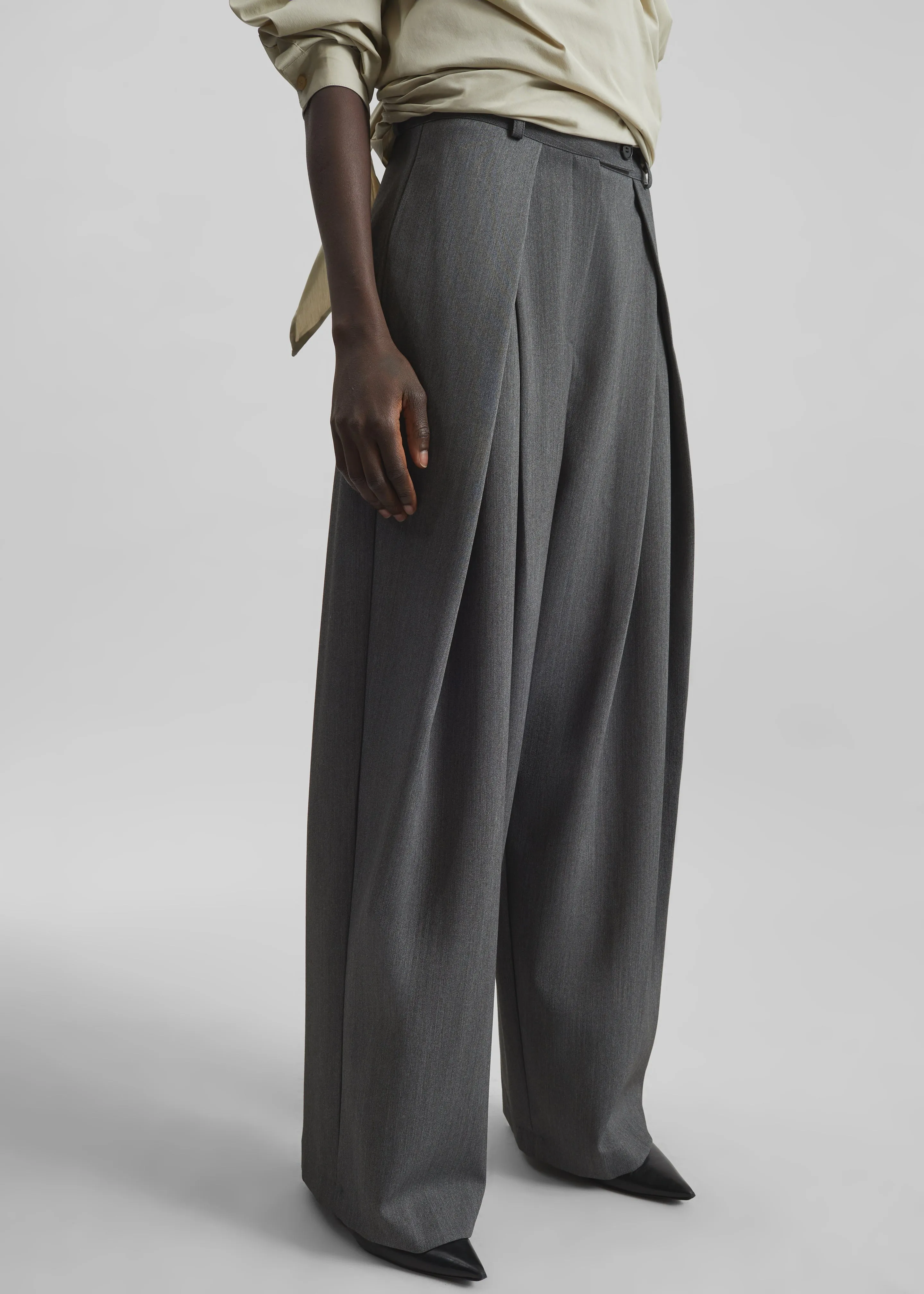 Avray Pleated Trousers - Grey sold by Frankie Shop product image thumbnail 5