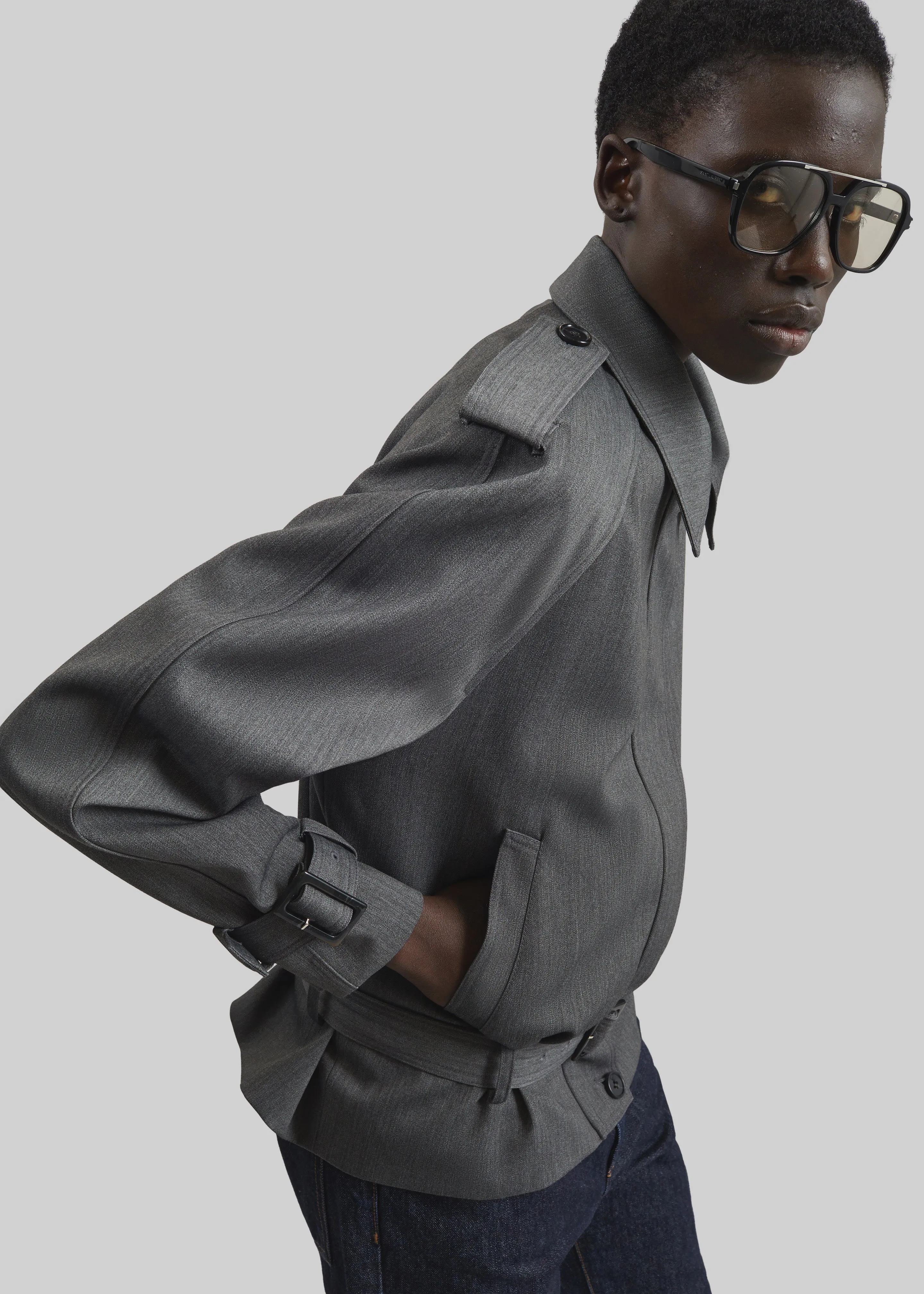 Avray Short Trench - Grey sold by Frankie Shop product image thumbnail 3