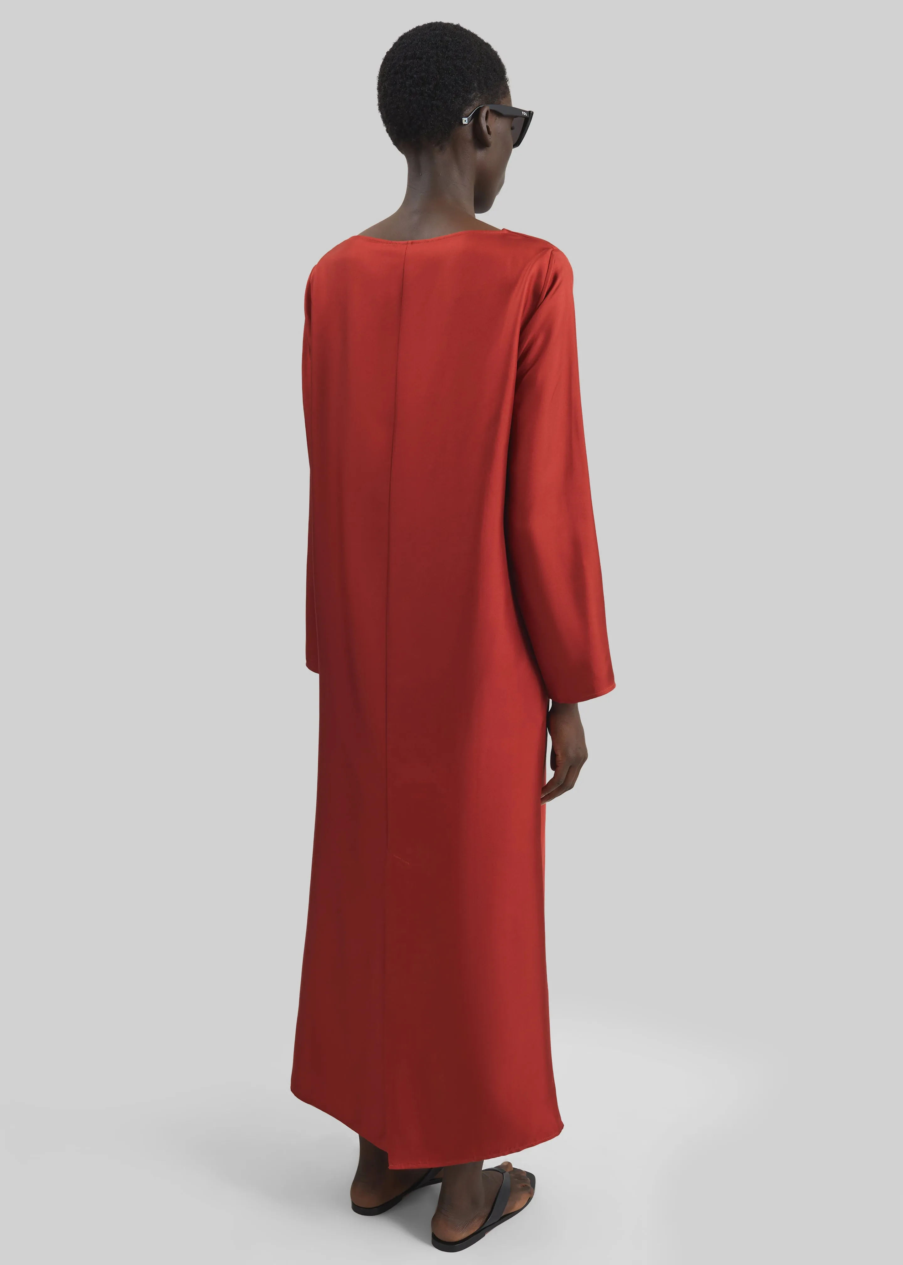 Loulou de Saison Zoya Silk Twill Dress - Red sold by Frankie Shop product image thumbnail 5