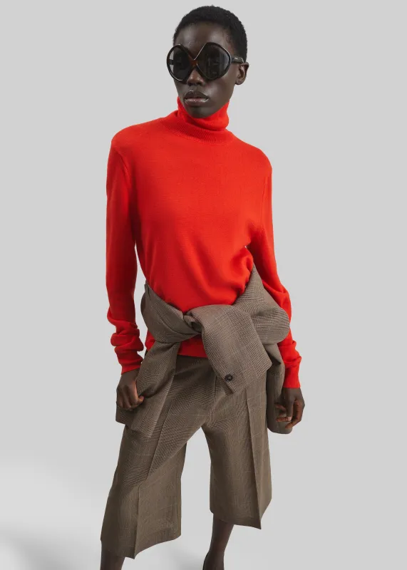Eve Thin Turtleneck Sweater - Red made by Frankie Shop