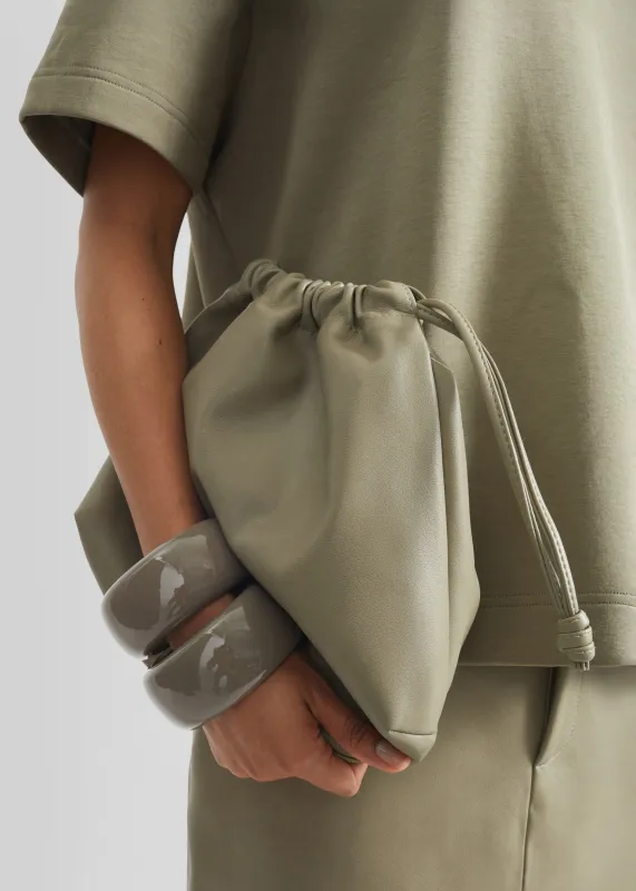Morgan Faux Leather Small Pouch - Sage made by Frankie Shop