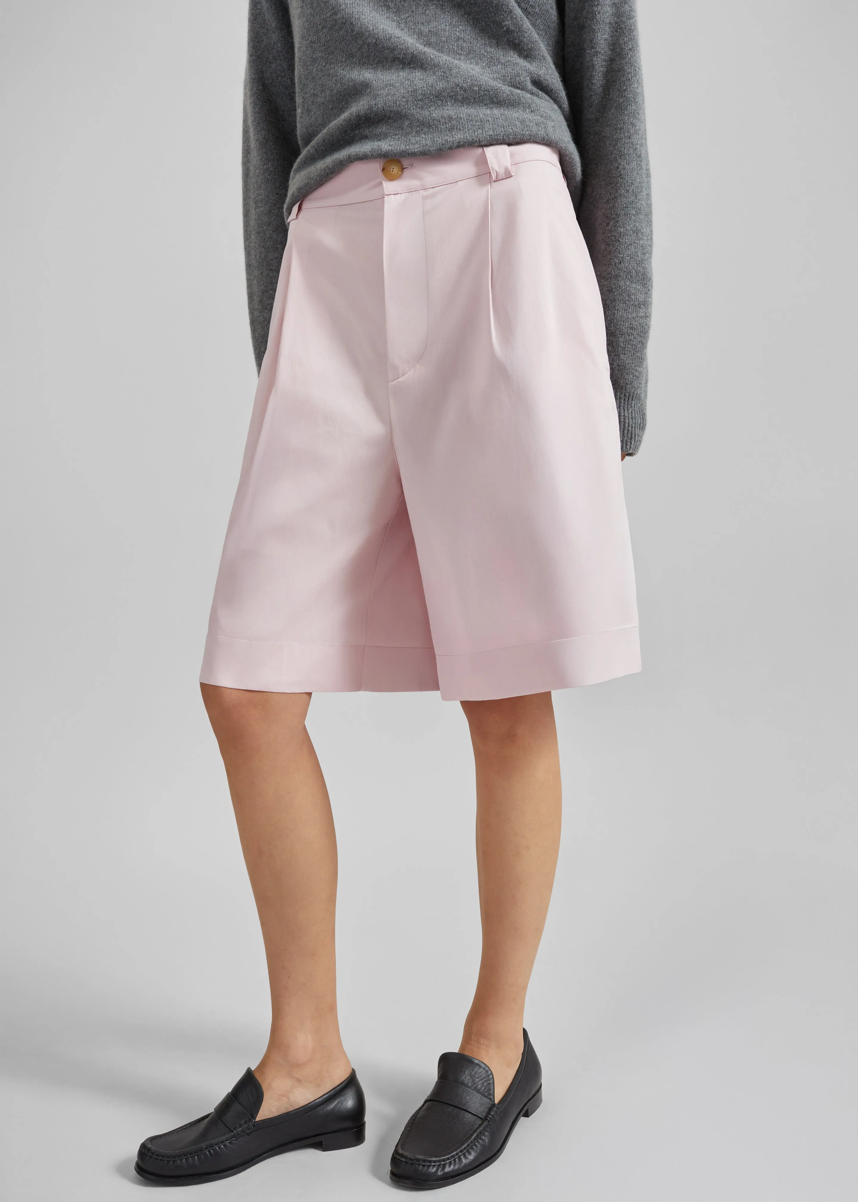 Darkpark Danielle Light Popeline Wide-Leg Shorts - Pink sold by Frankie Shop product image thumbnail 3