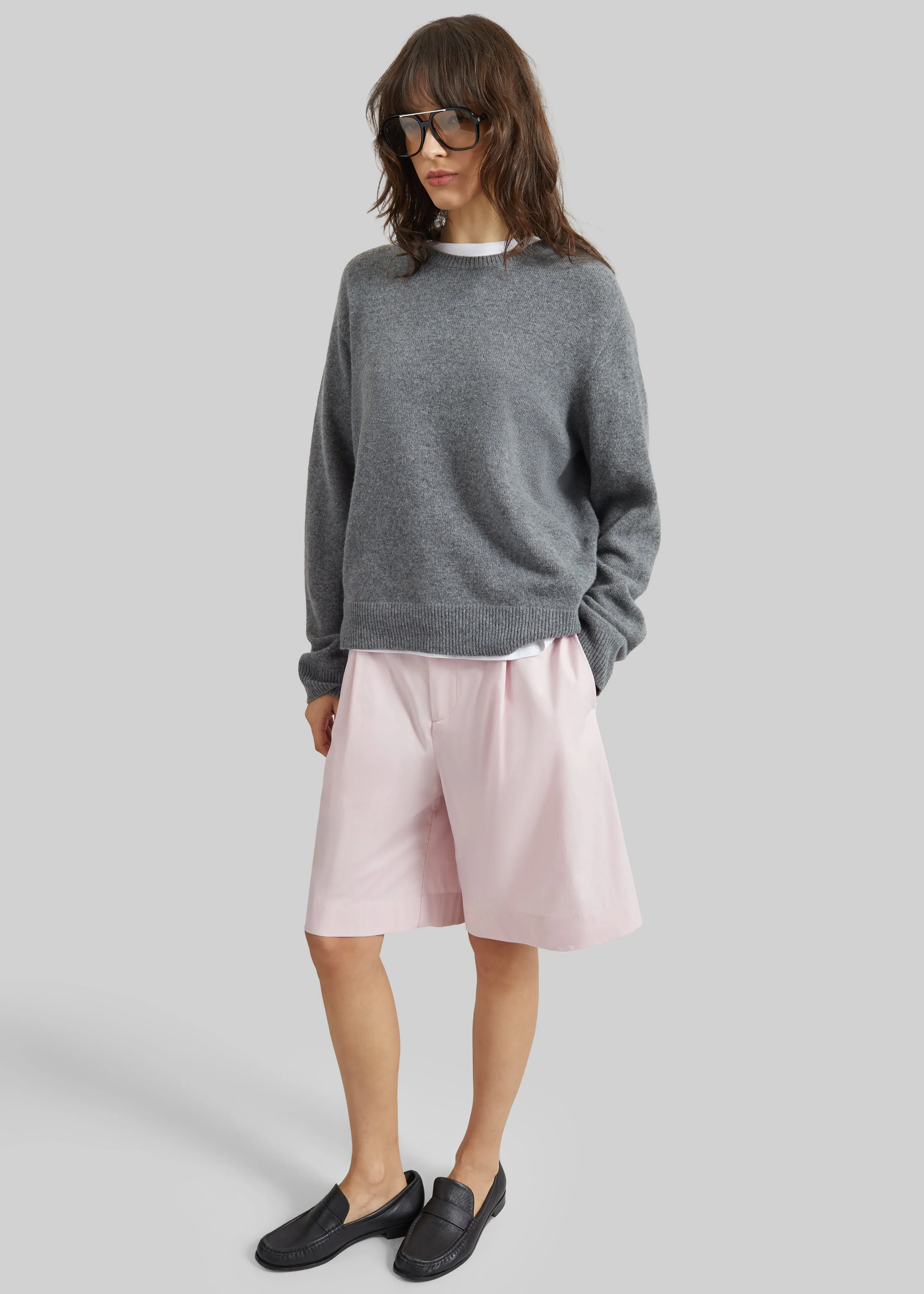 Darkpark Danielle Light Popeline Wide-Leg Shorts - Pink sold by Frankie Shop