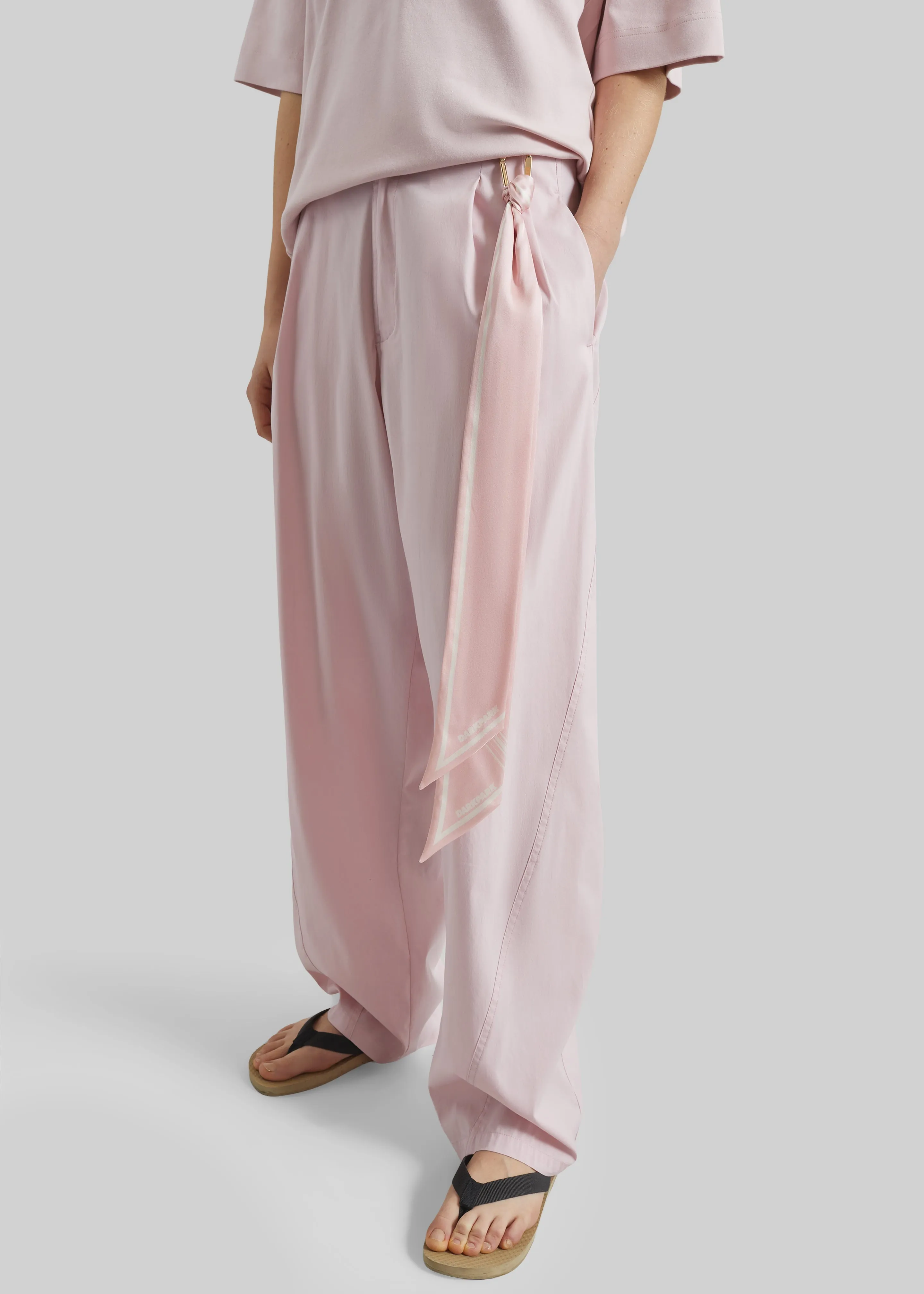 Darkpark Phebe Light Cotton Popeline Wide-Leg Pants - Pink sold by Frankie Shop product image thumbnail 2