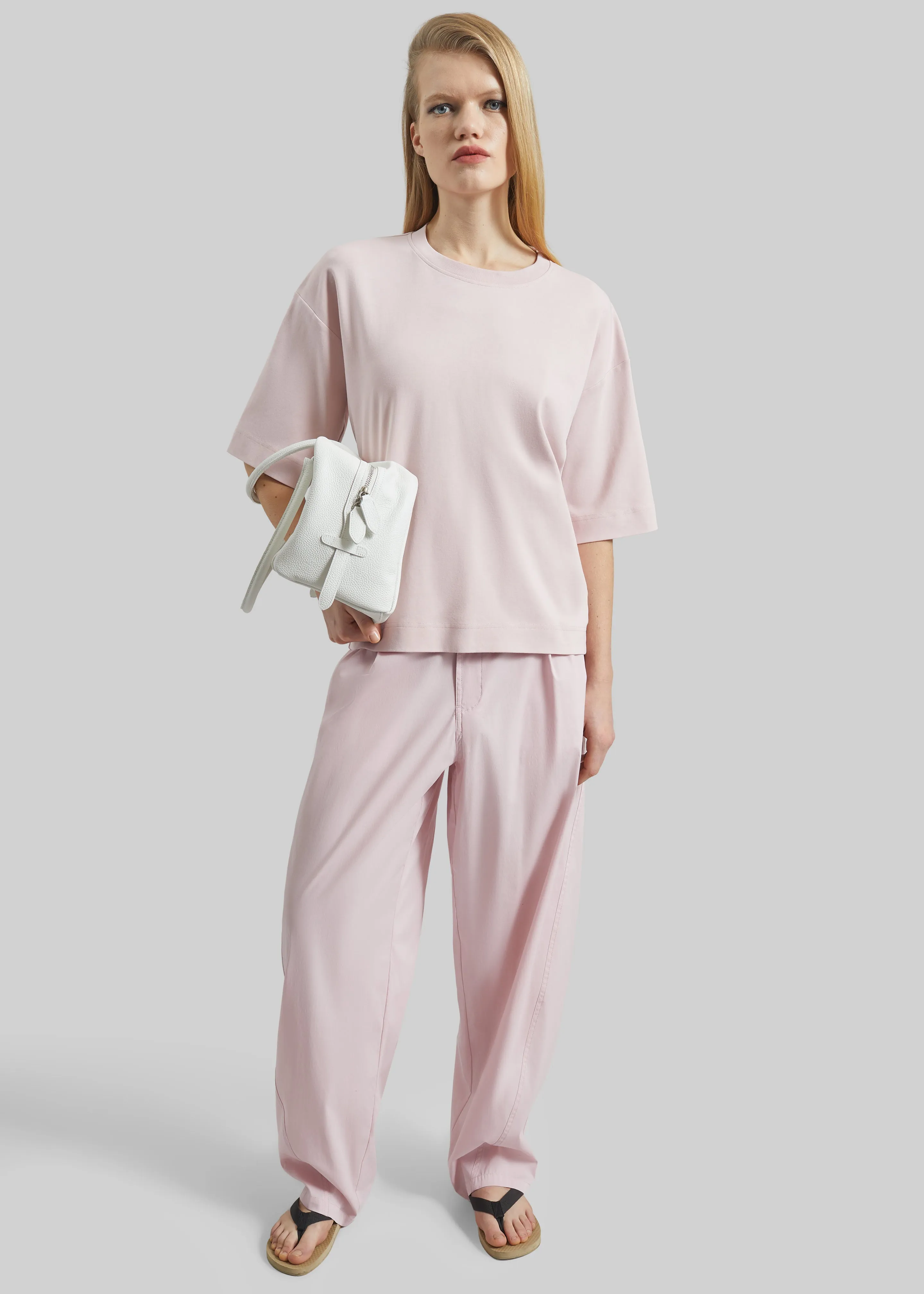 Darkpark Phebe Light Cotton Popeline Wide-Leg Pants - Pink sold by Frankie Shop product image thumbnail 5