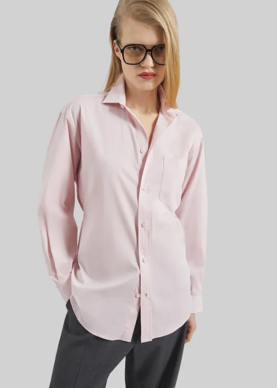 Darkpark Anne Light Cotton Popeline Tailored Shirt - Pink made by DARKPARK