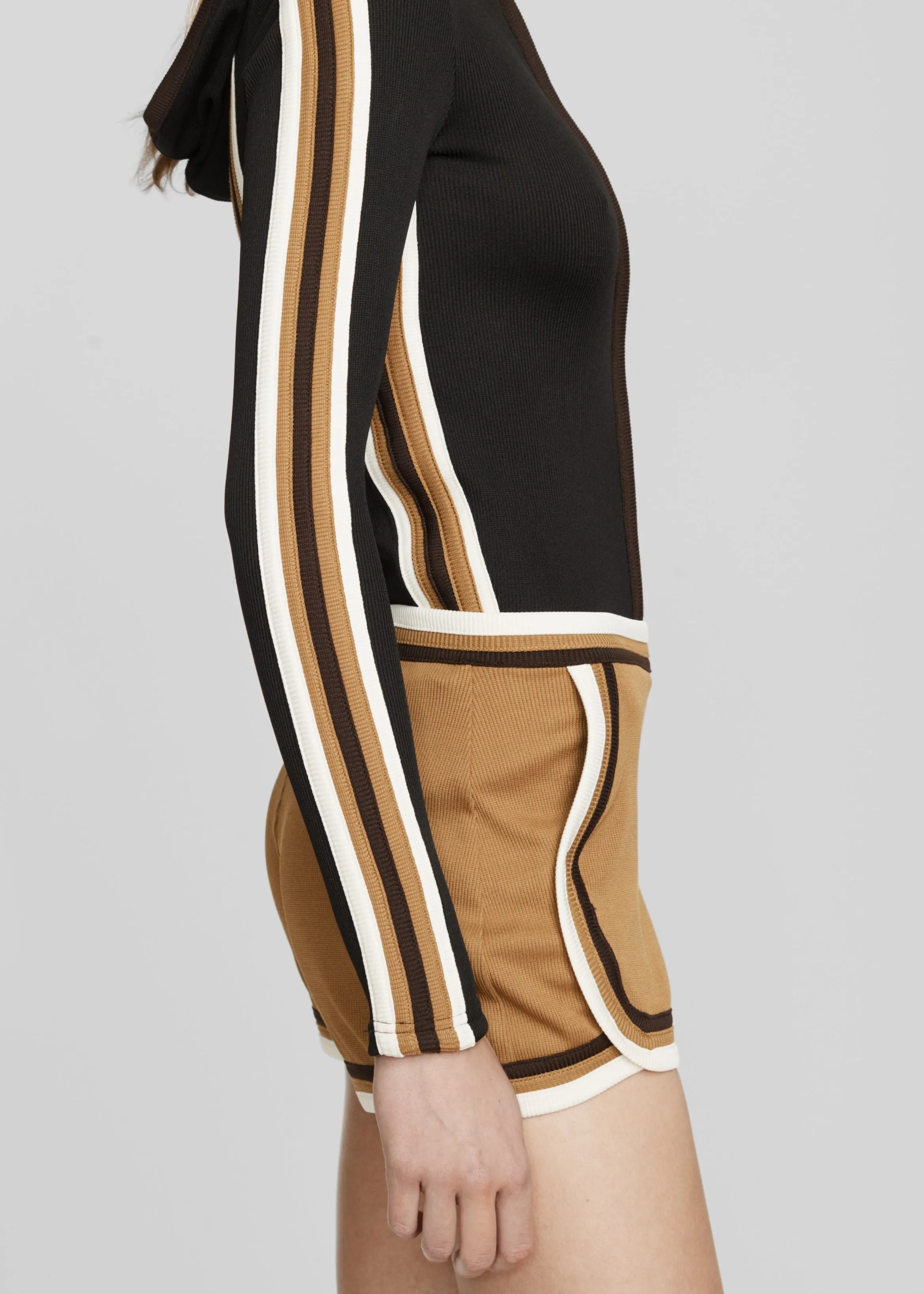 Christopher Esber Verner Multi Bind Rib Track Shorts - Deep Sand/Multi sold by Frankie Shop product image thumbnail 3