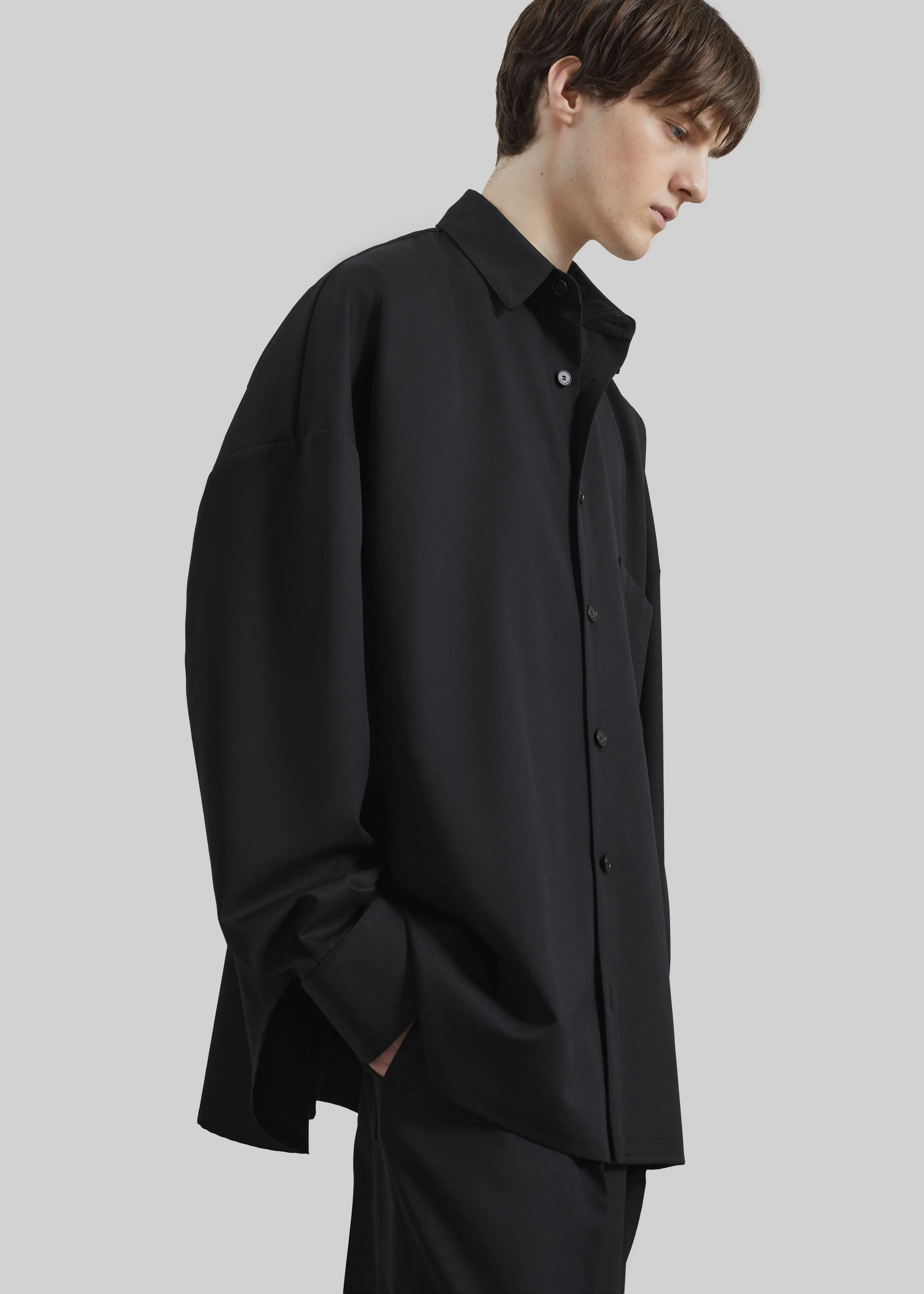 Milton Wool-Blend Shirt - Black sold by Frankie Shop product image thumbnail 3