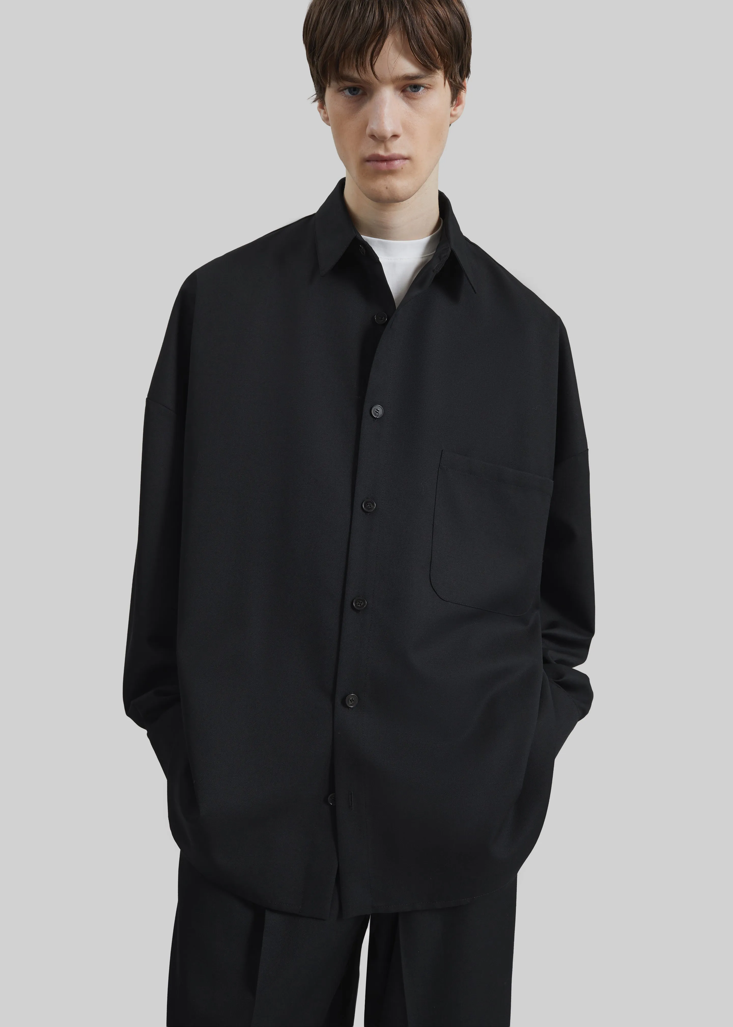 Milton Wool-Blend Shirt - Black sold by Frankie Shop product image thumbnail 2